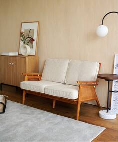 大型商品》WICKER SOFA 2P (IV) ウィッカーソファ アイボリー（ソファ 