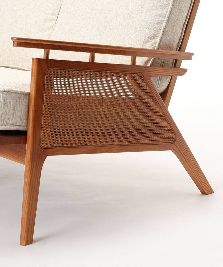 大型商品》WICKER SOFA 3P (IV) ウィッカーソファ アイボリー（ソファ