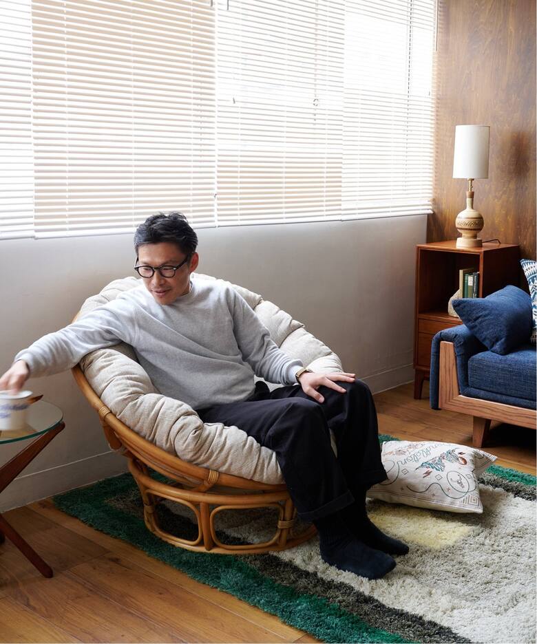 大型商品》WICKER EASY CHAIR 2nd IVORY ウィッカーイージーチェア 