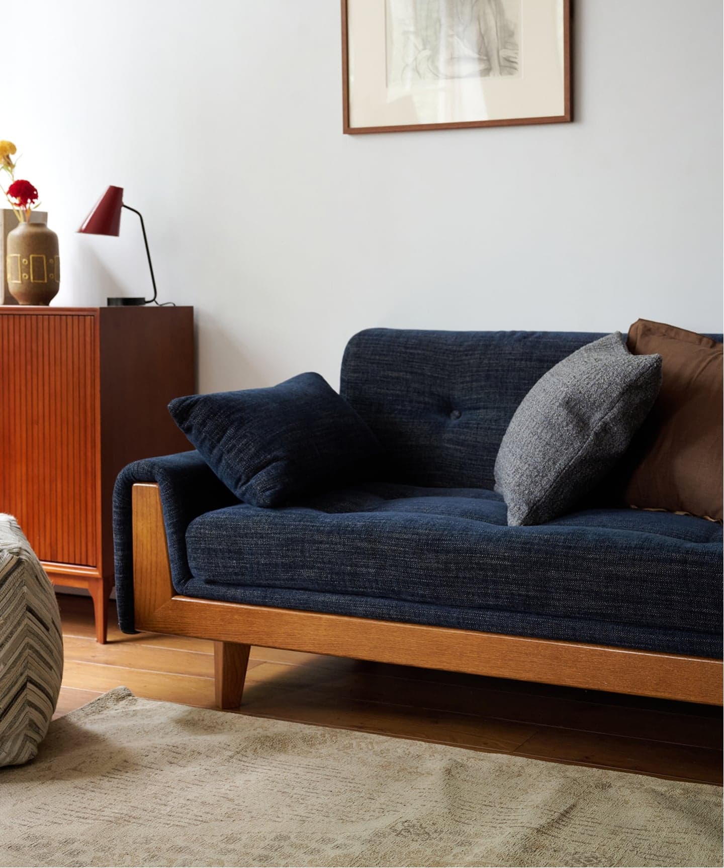 大型商品》WINDAN SOFA W1920 2nd NAVY ウィンダンソファ（ソファ