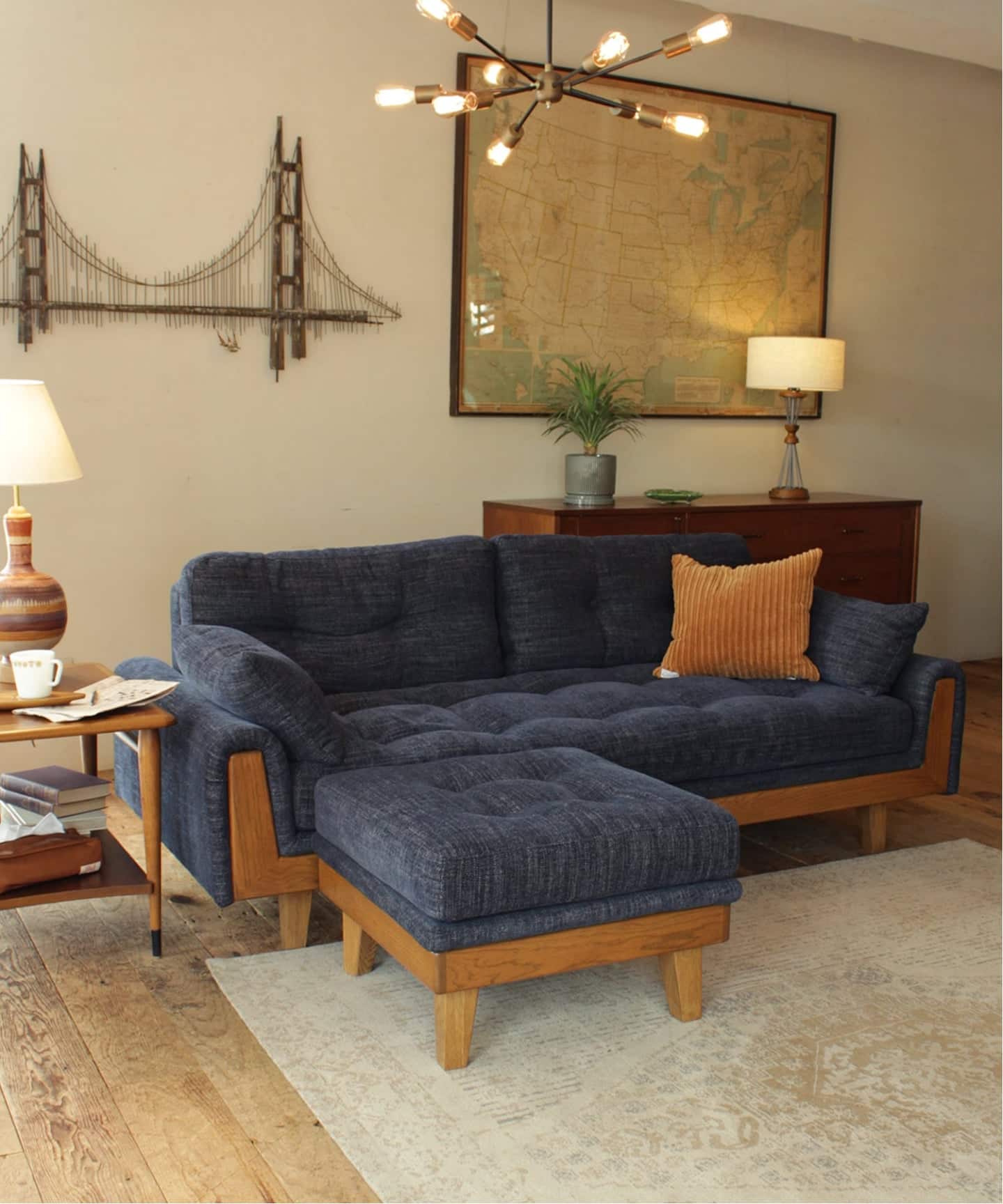 予約》《大型商品》WINDAN OTTOMAN 2nd NAVY ウィンダン オットマン