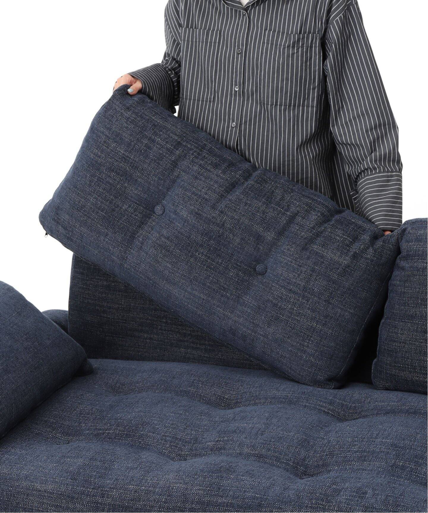 大型商品》WINDAN Feather SOFA 2nd NAVY ウィンダンフェザーソファ