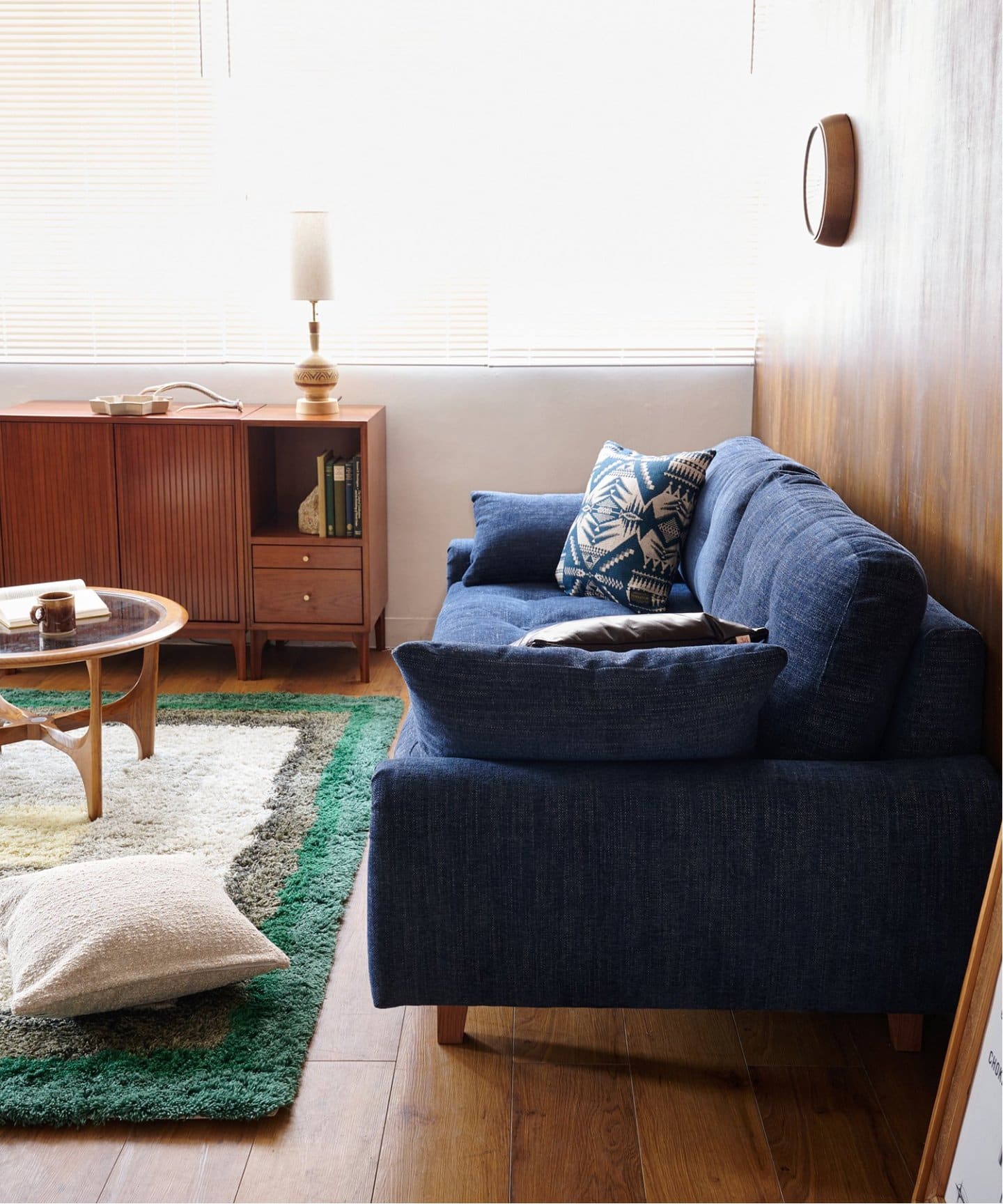 大型商品》WINDAN Feather SOFA 2nd NAVY ウィンダンフェザー