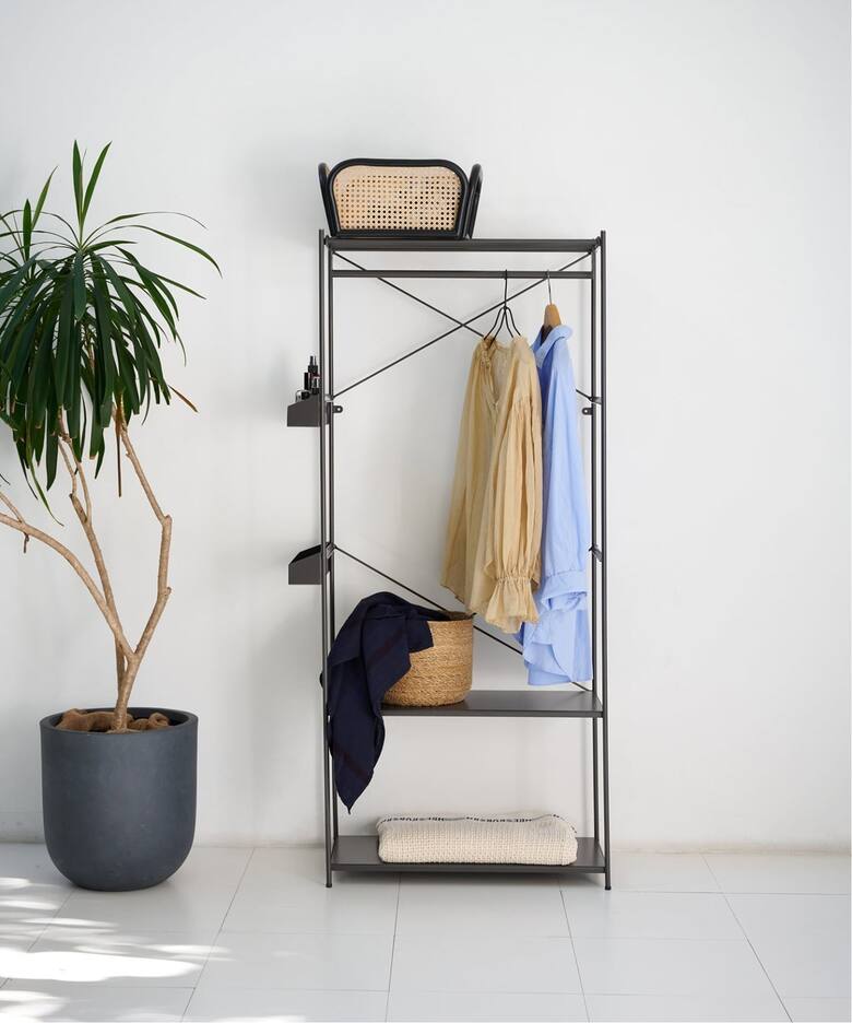 大型商品》HOLTE HG SHELF charcoal ホルテ ハンガーシェルフ（収納 