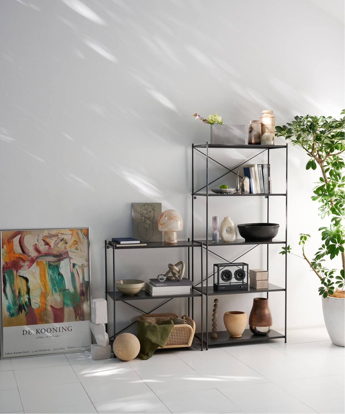 大型商品》HOLTE X SHELF S charcoal ホルテ シェルフ（収納家具