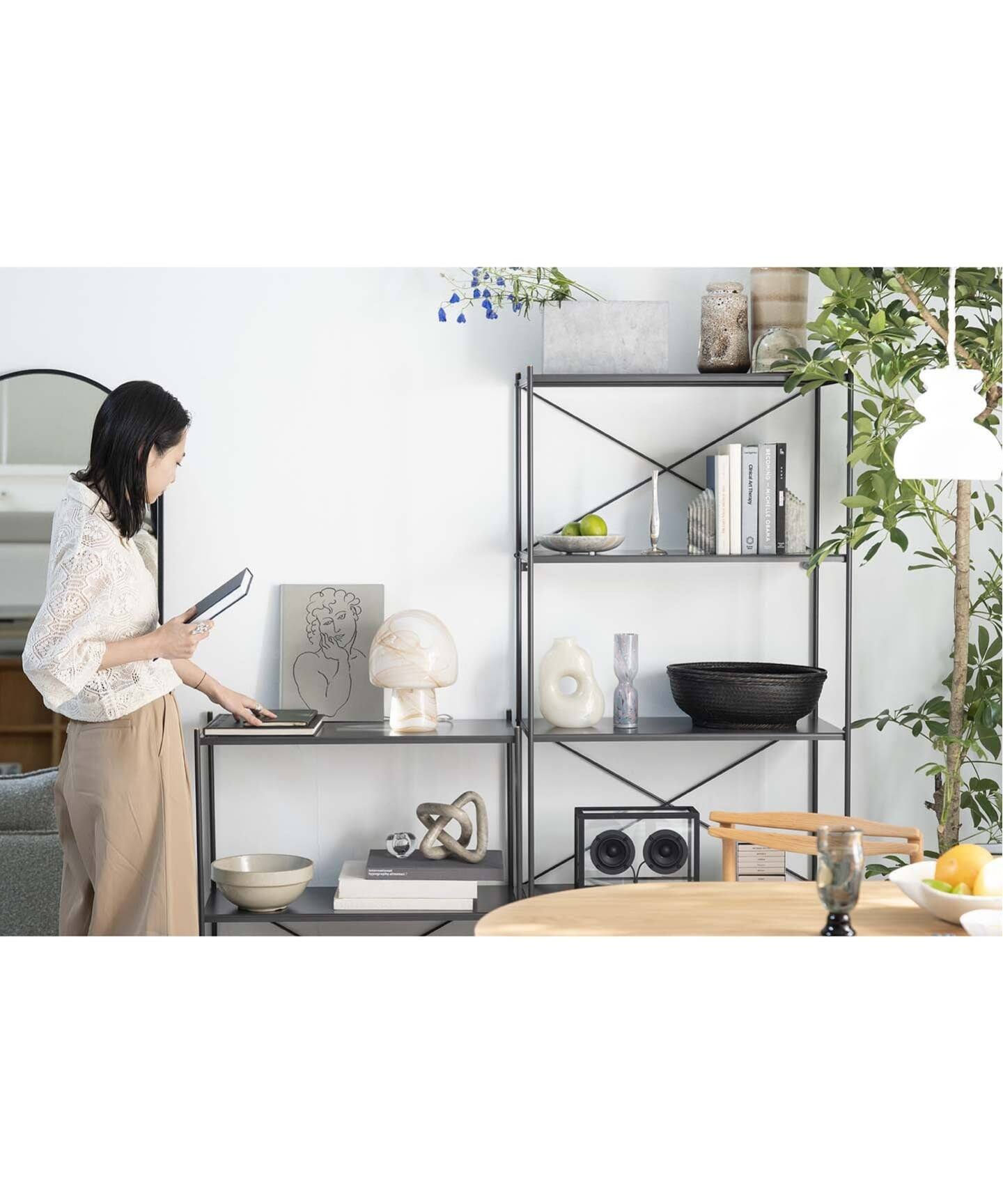 大型商品》HOLTE X SHELF S charcoal ホルテ シェルフ（収納家具