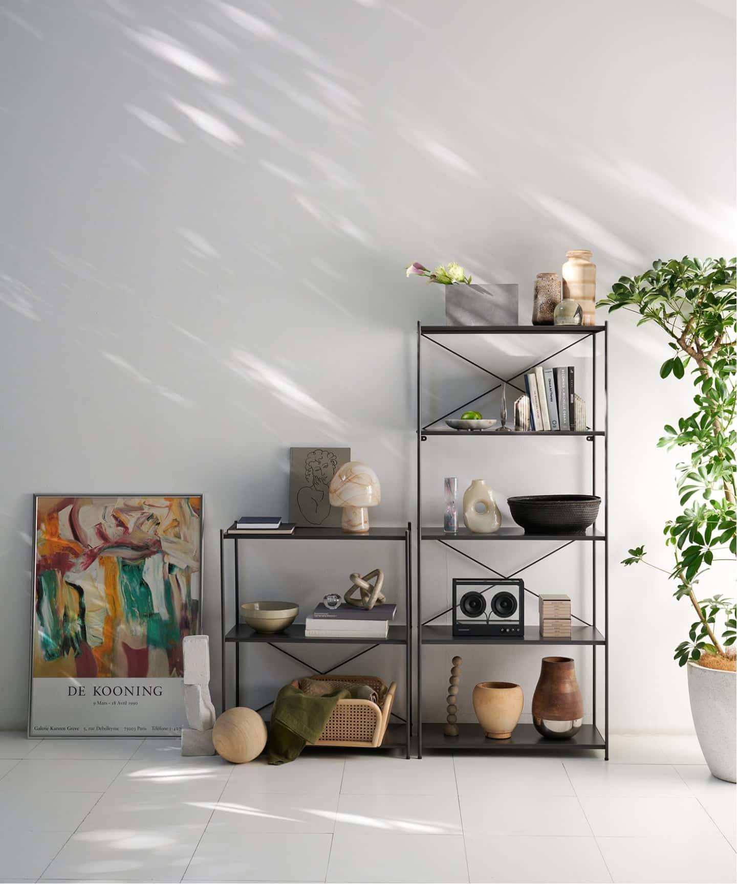 ジャーナルスタンダードファニチャー　ホルテシェルフ　S チャコール 大型商品》HOLTE X SHELF L charcoal ホルテ シェルフ（収納家具