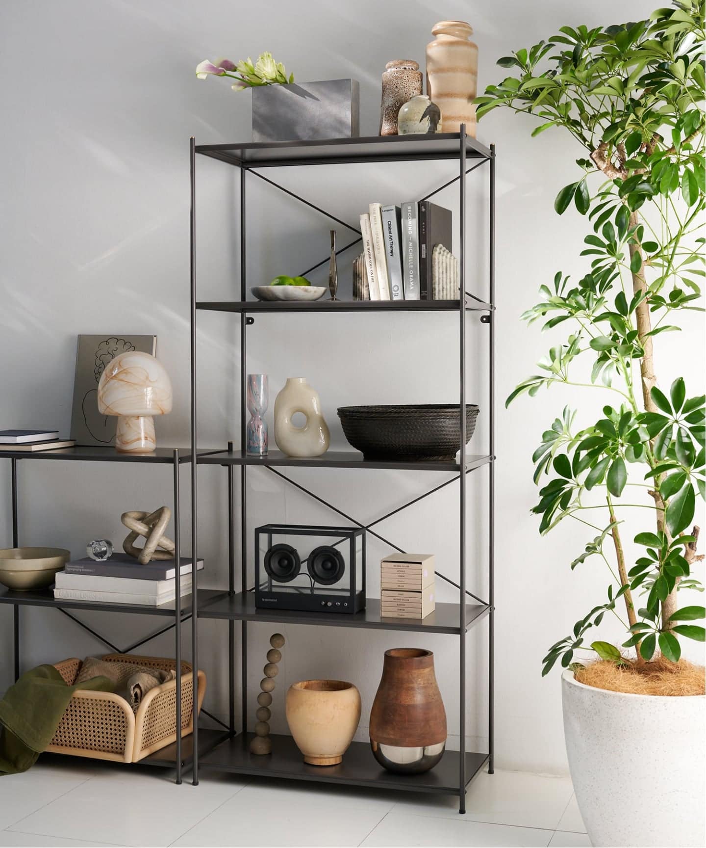 大型商品》HOLTE X SHELF L charcoal ホルテ シェルフ（収納家具