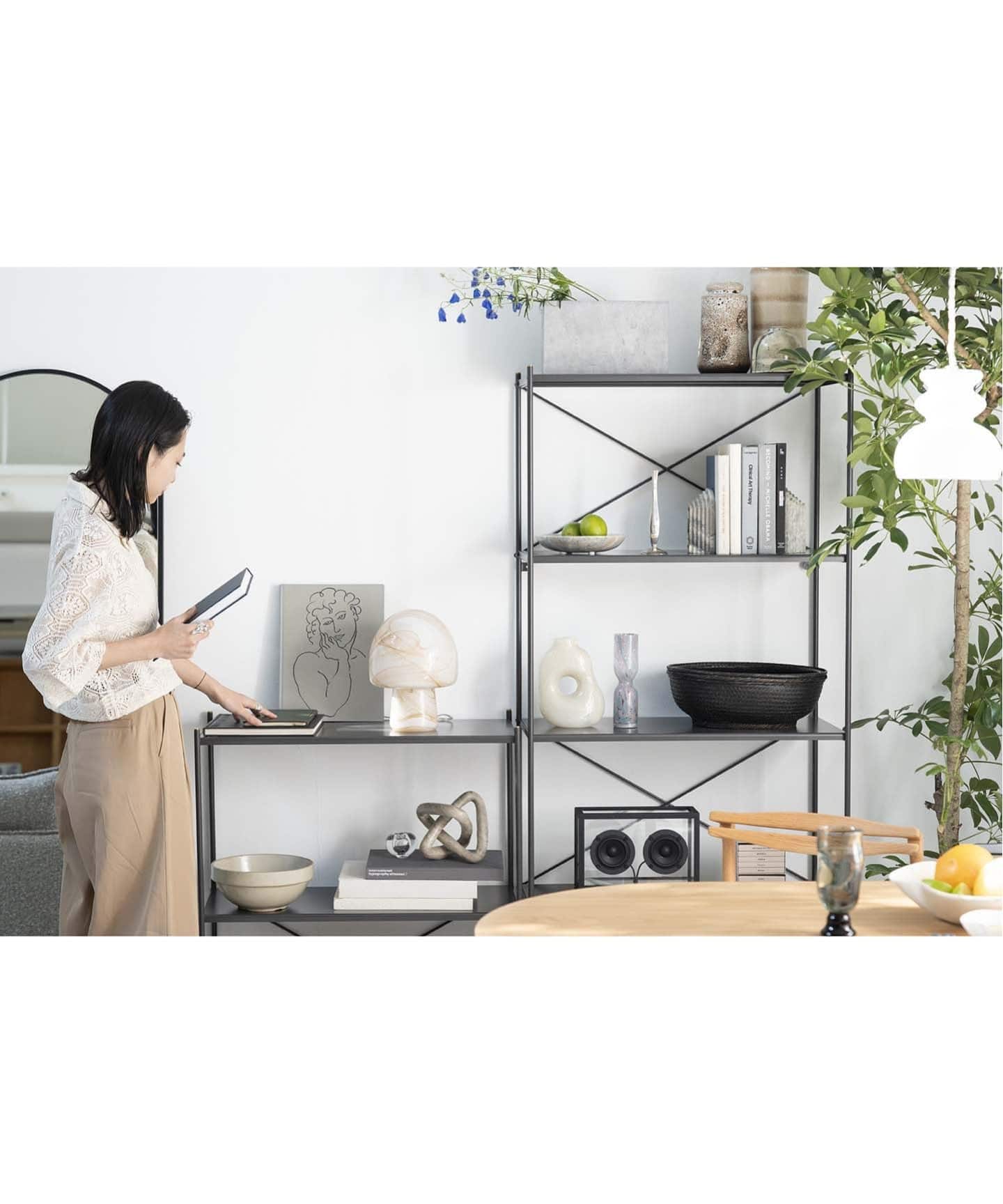 ジャーナルスタンダードファニチャー　ホルテシェルフ　S チャコール 大型商品》HOLTE X SHELF L charcoal ホルテ シェルフ（収納家具