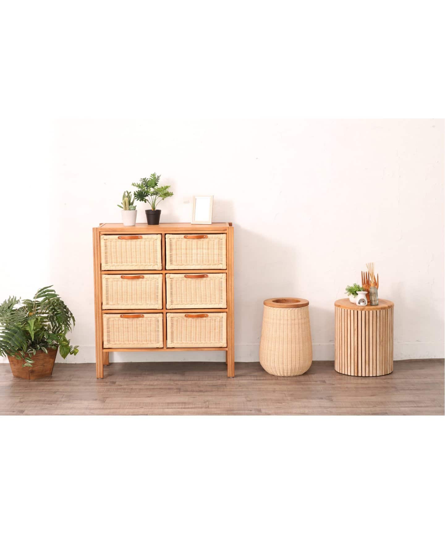 ジャーナルスタンダードファニチャー　木製収納バスケットセット Sunflower Rattan/サンフラワーラタン】RATTAN BASKET バスケット