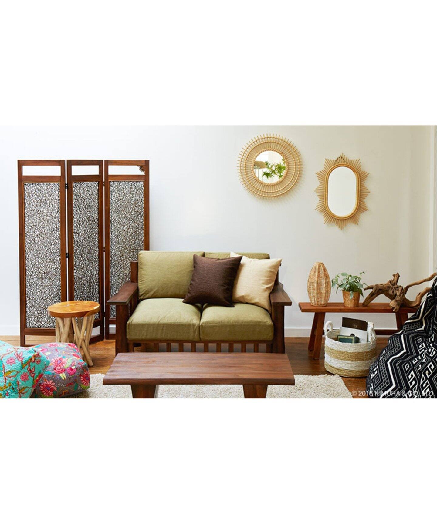 Sunflower Rattan/サンフラワーラタン】WALL MIRROR(OVAL