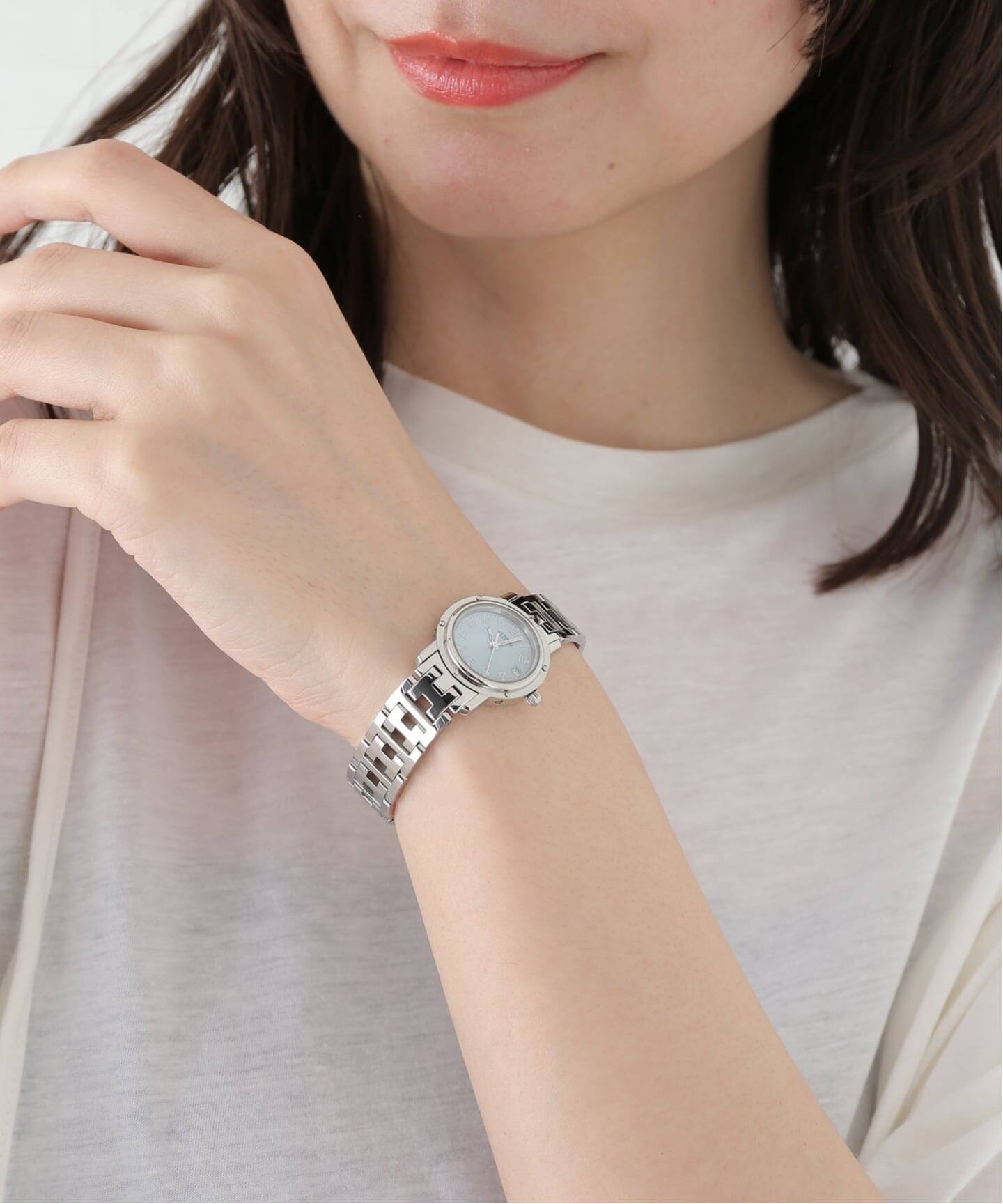 HERMES Clipper White Blue shell dial（ヴィンテージ）｜HIROB