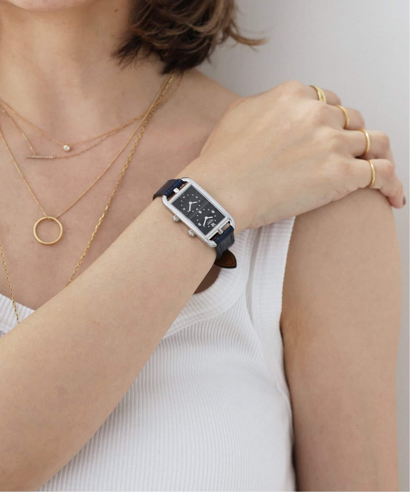 HERMES Nantucket Black Dual time / Diamond（ヴィンテージ）｜HIROB