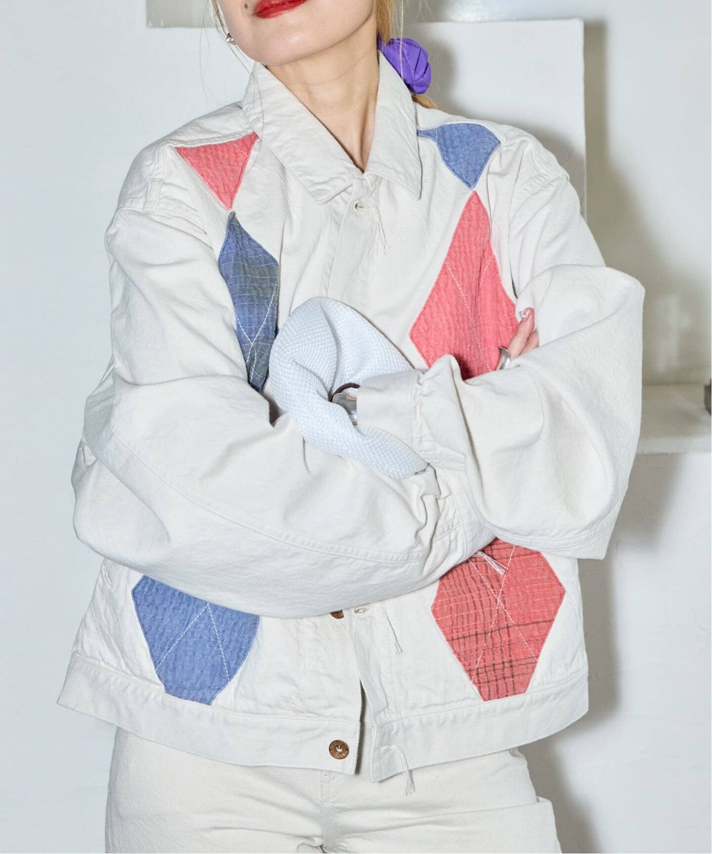 KURO ARGYLE SASHIKO DENIM JACKET 964242：デニムジャケット（デニム