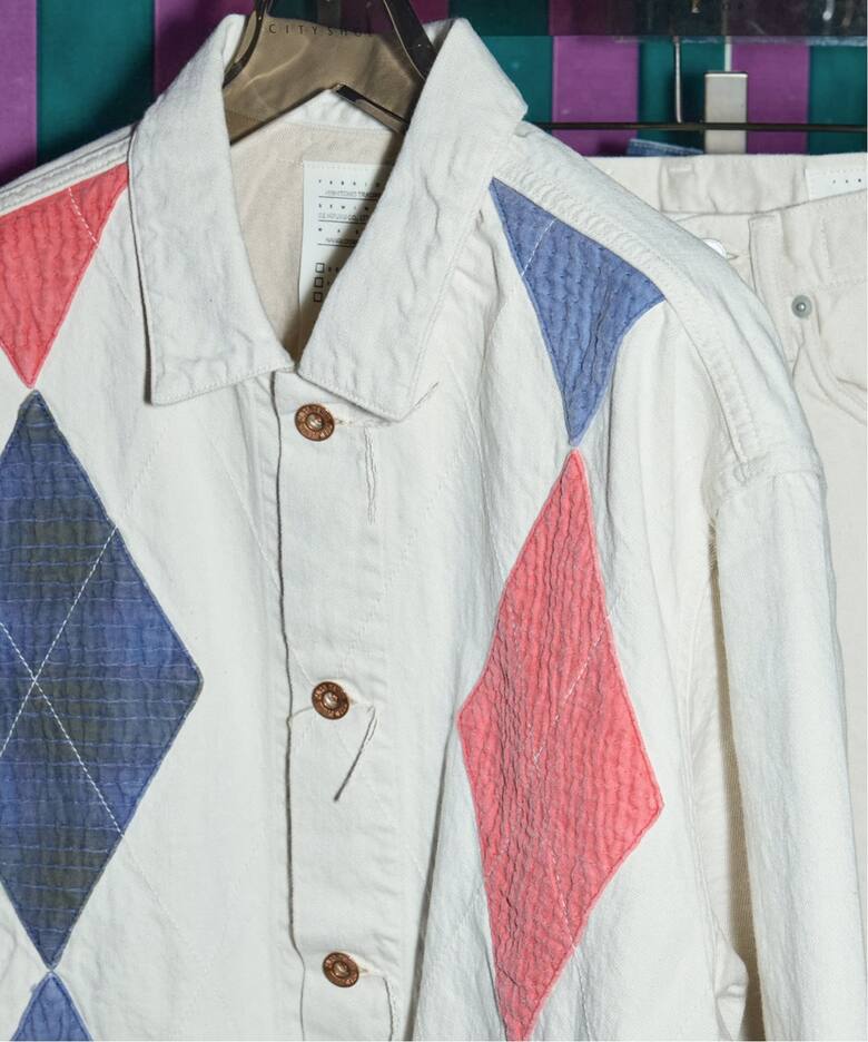 KURO ARGYLE SASHIKO DENIM JACKET 964242：デニムジャケット（デニム 