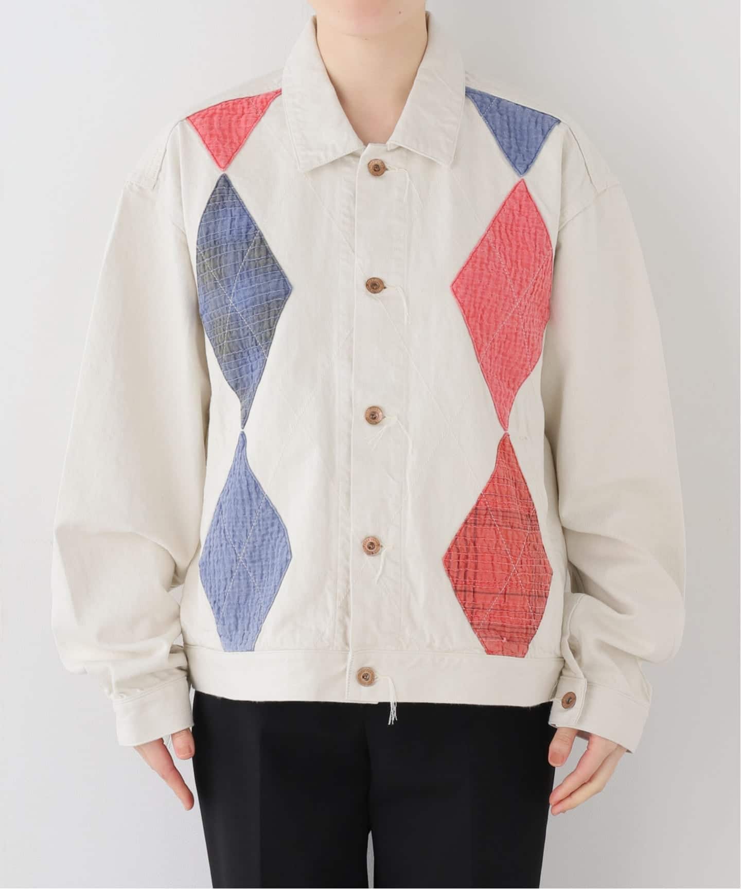 KURO ARGYLE SASHIKO DENIM JACKET 964242：デニムジャケット（デニム