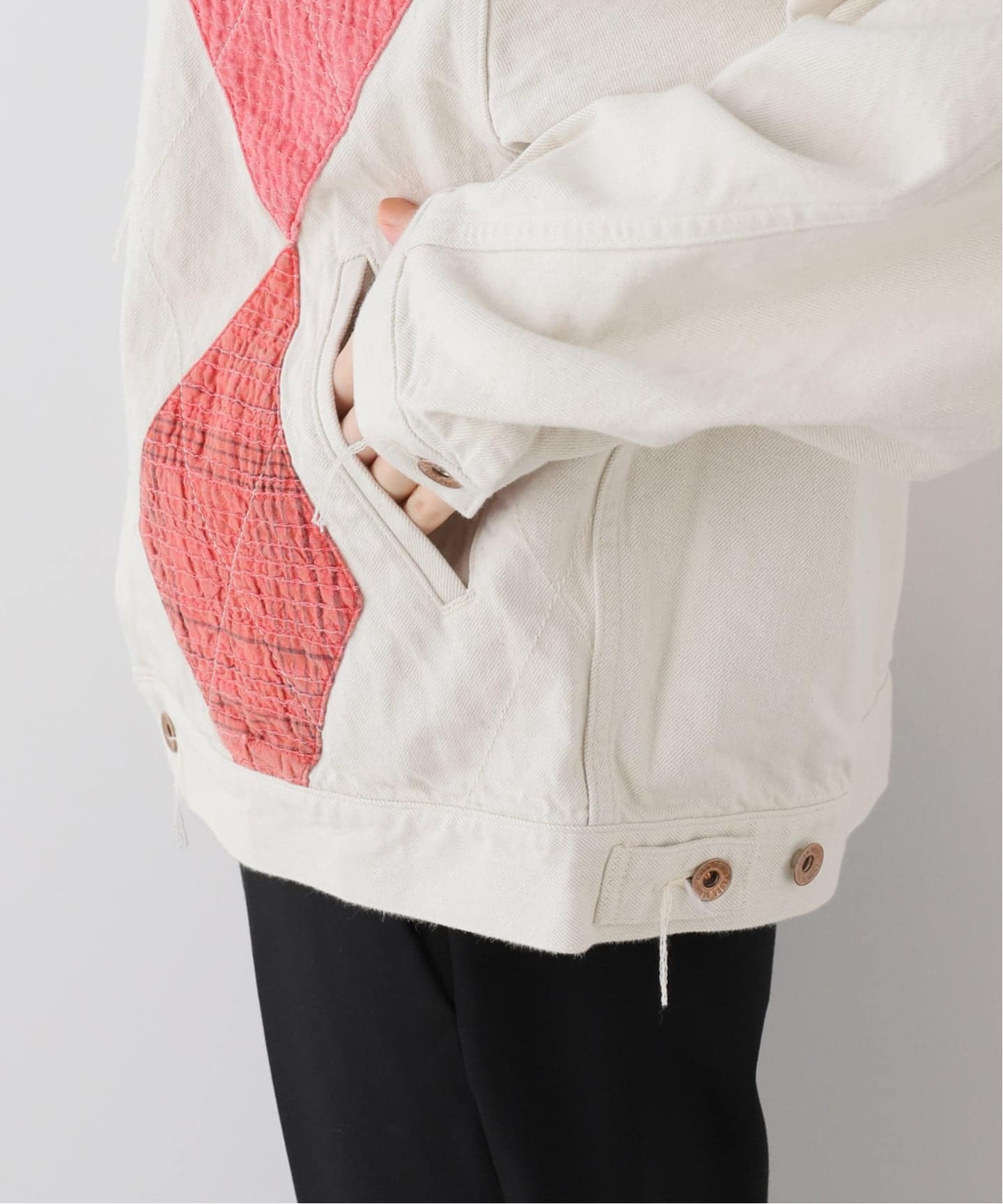 KURO ARGYLE SASHIKO DENIM JACKET 964242：デニムジャケット（デニム