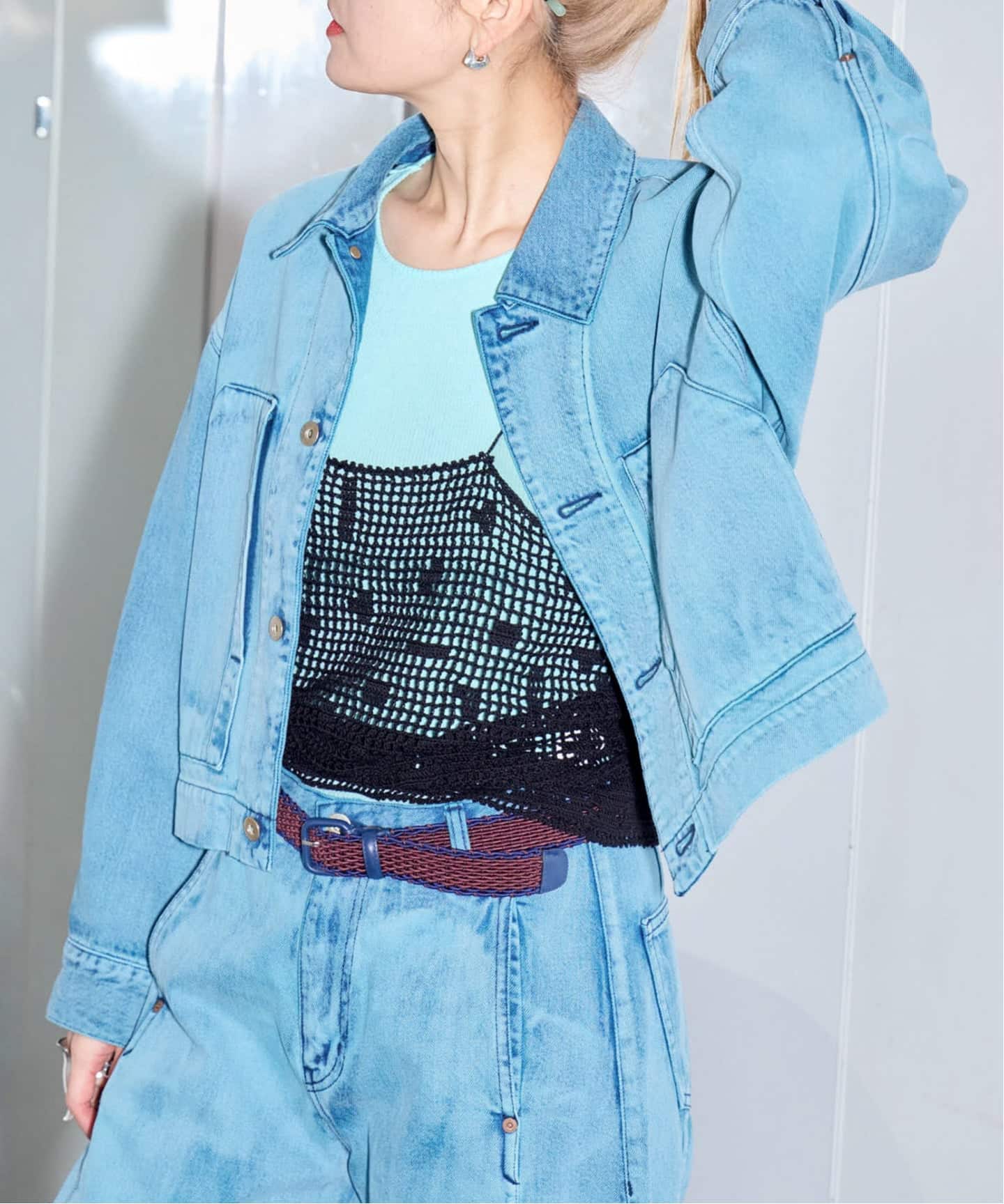 SAYAKA DAVIS CROPPED JACKET WJK502-DDN：デニムジャケット（デニム