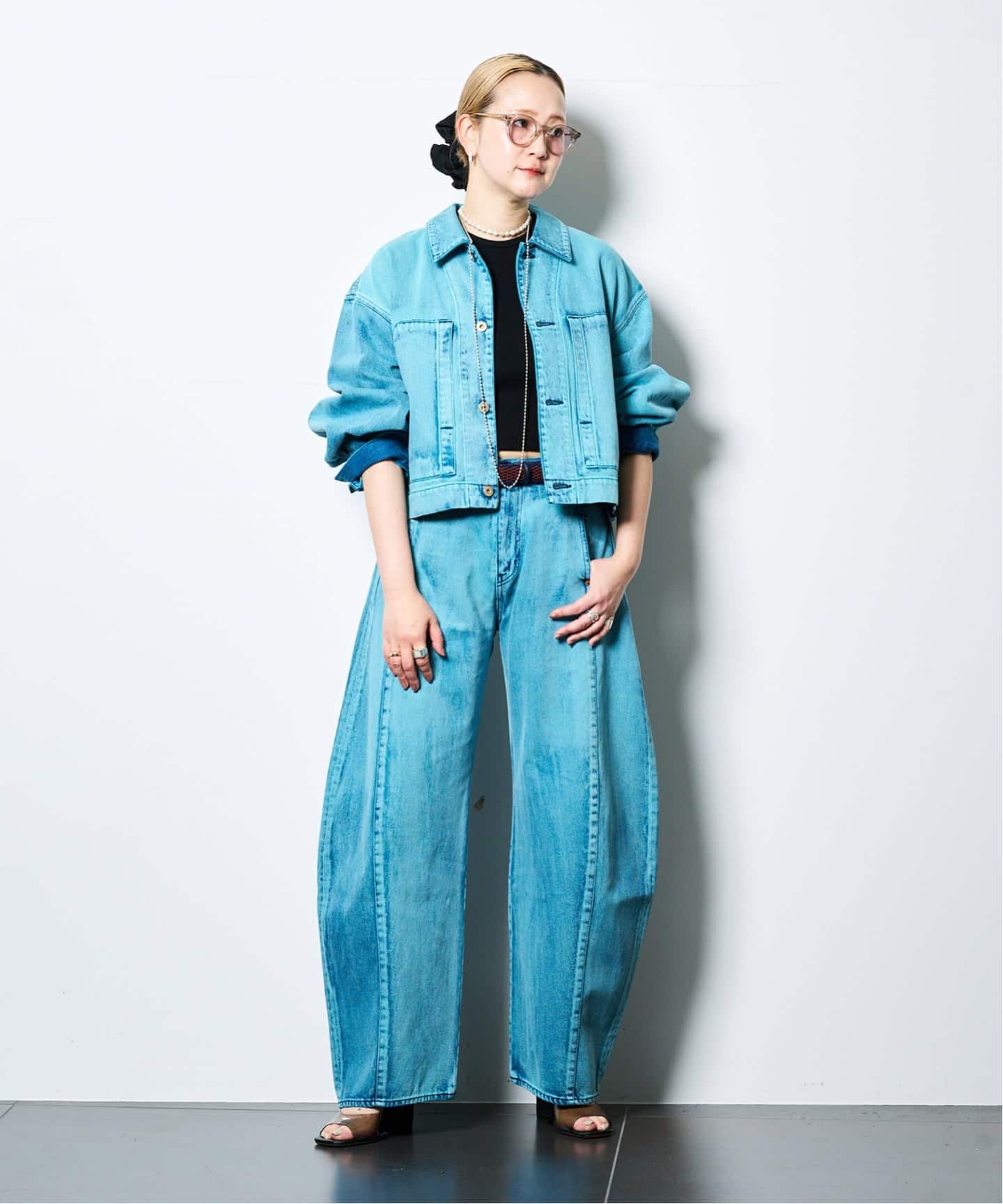 SAYAKA DAVIS CROPPED JACKET WJK502-DDN：デニムジャケット（デニム