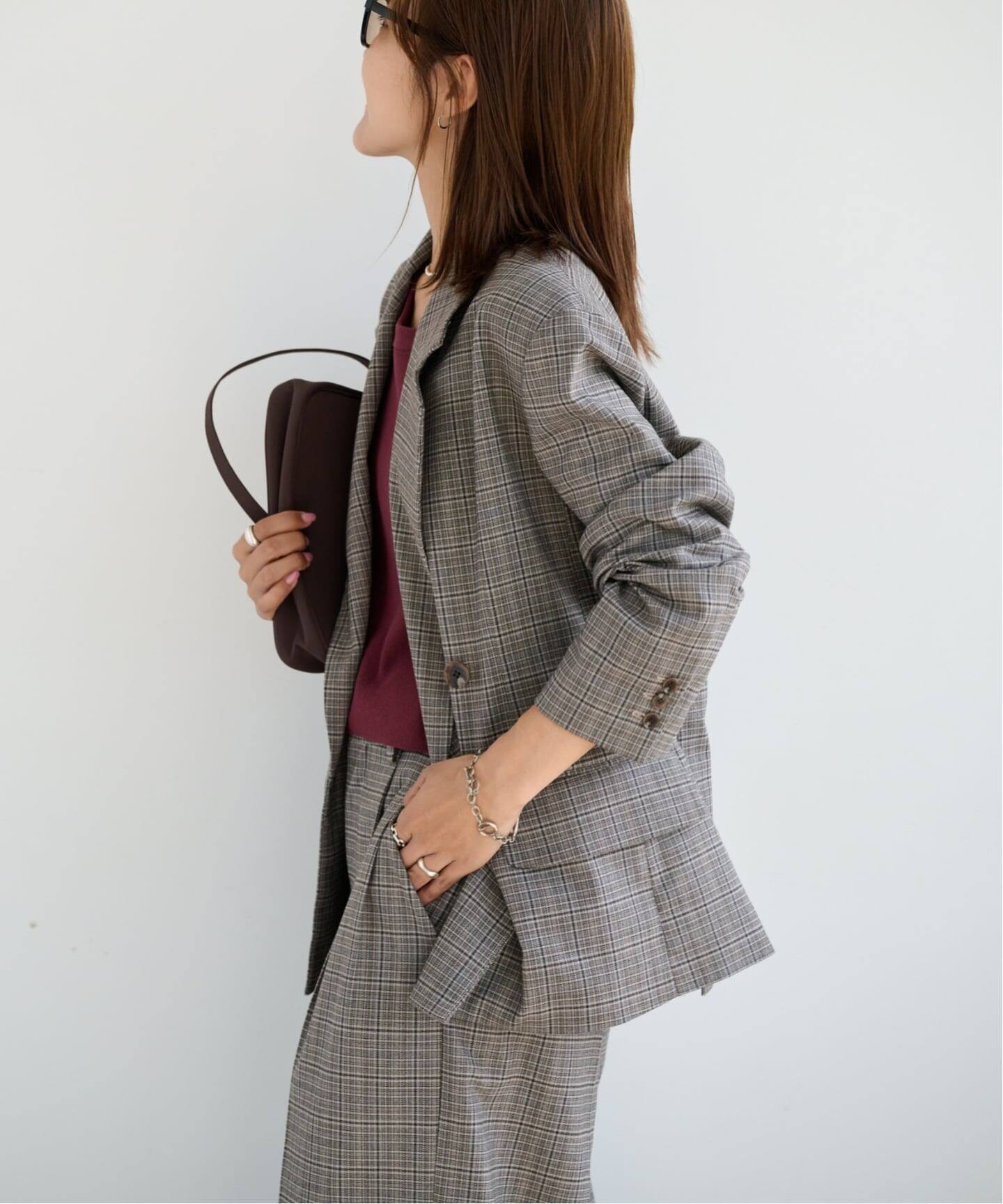 ≪予約≫ORDINARY CHECK DOUBLE JACKETセットアップ対応（テーラード 