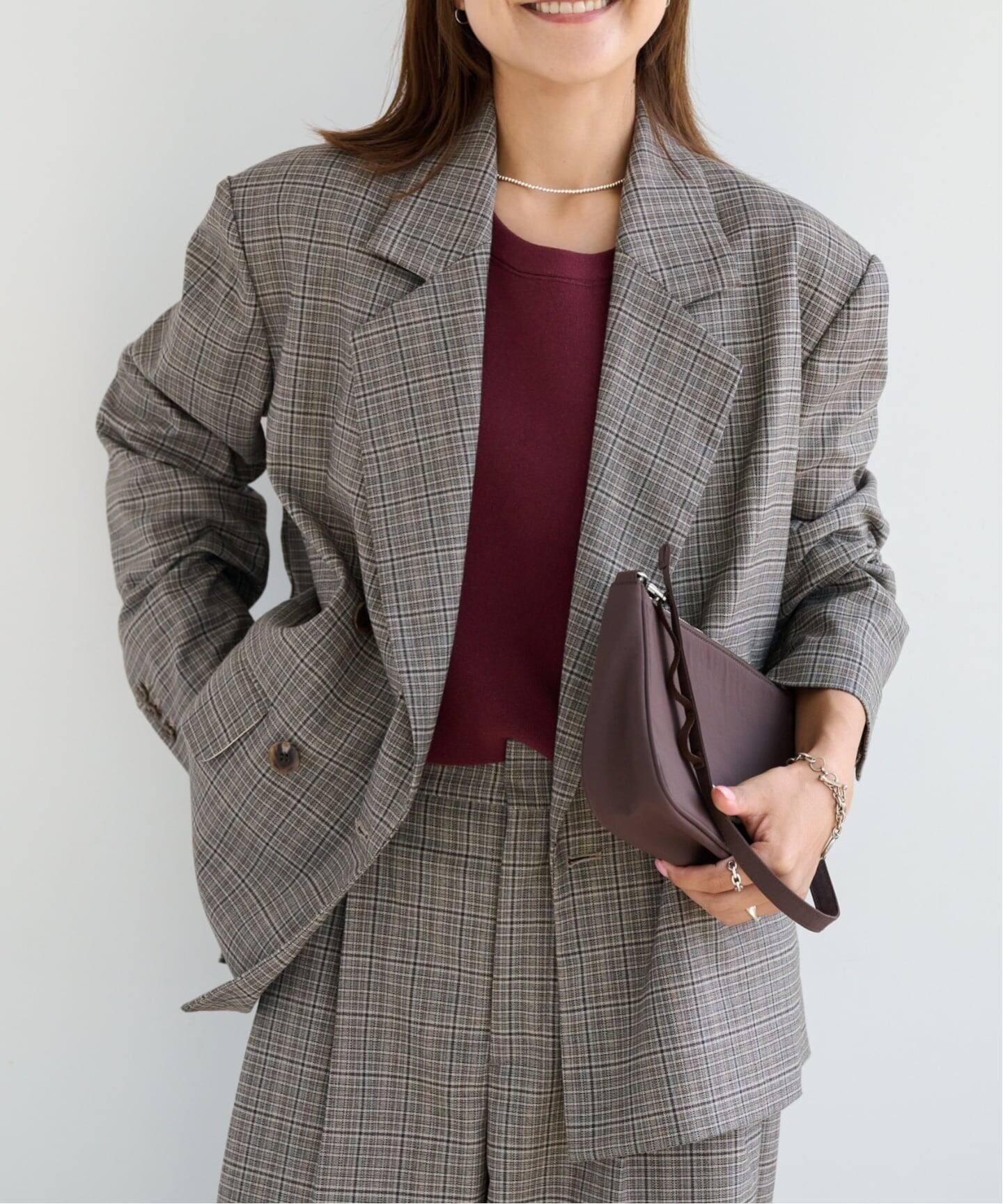 ≪予約≫ORDINARY CHECK DOUBLE JACKETセットアップ対応（テーラード 