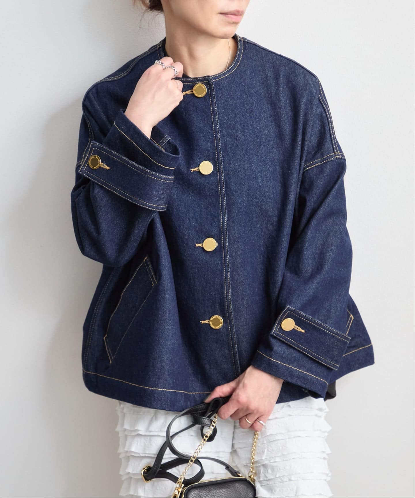 TRADITIONAL WEATHERWEAR MALTON N/C SHORT DENIM（ノーカラー