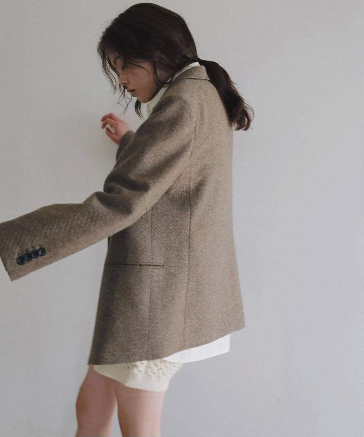 anuke Herringbone Wool Jacket（テーラードジャケット）｜BOICE FROM