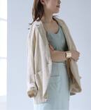 【洗える】ウォッシャブルリネン混ジャケット