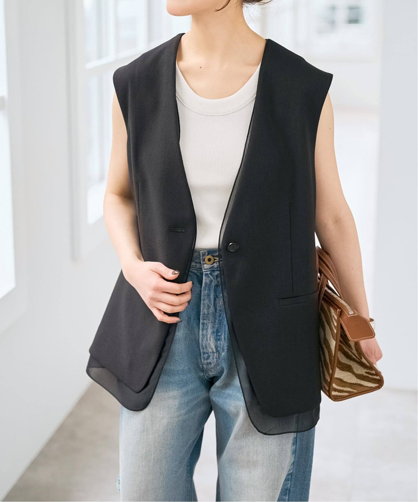 Spick & Span シアーレイヤードジレ シアーレイヤードジレ（ジレ）｜Spick & Span（スピック＆スパン）の