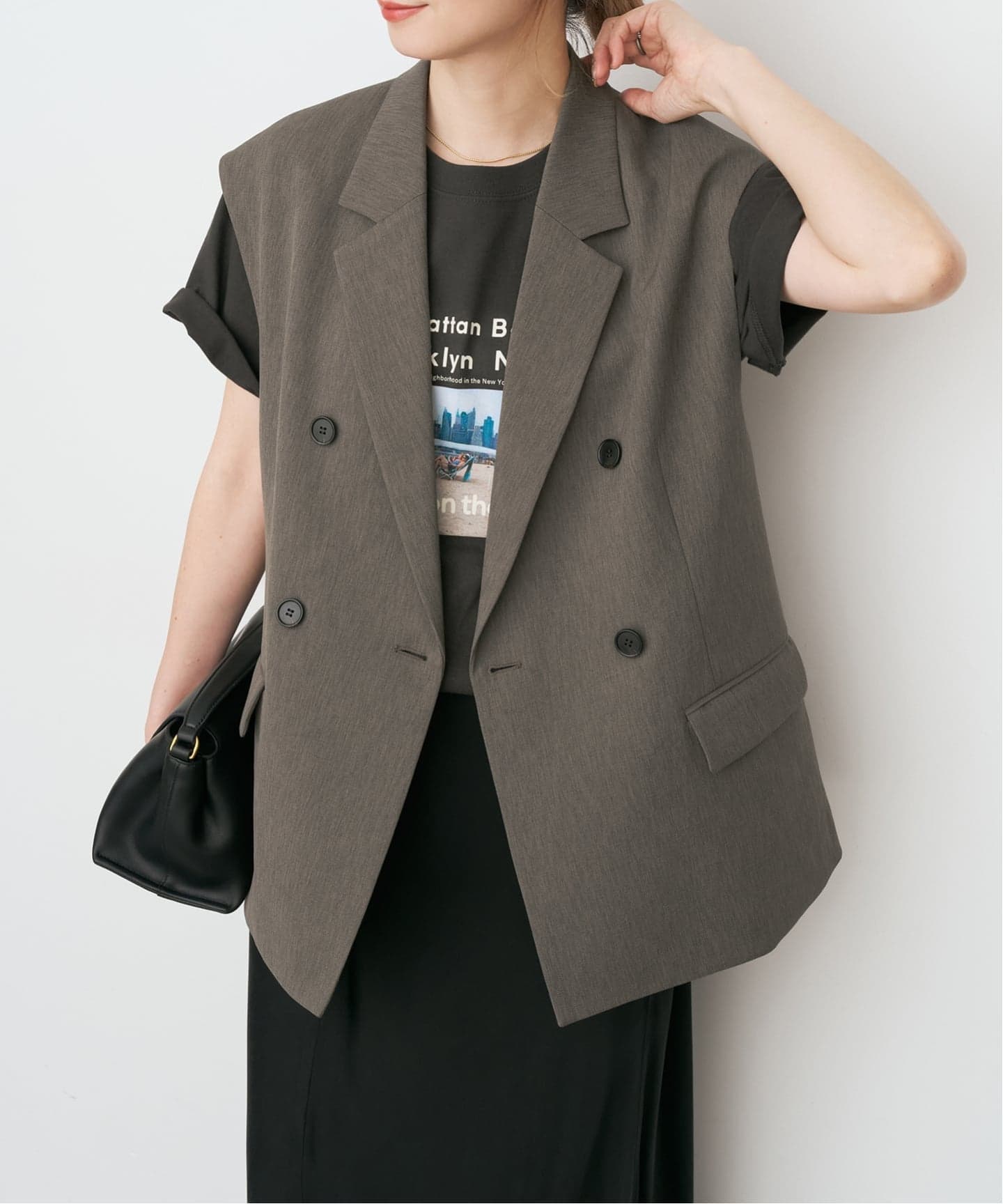 予約》エアリーブレンドダブルブレストジレ（ジレ）｜Spick and Span