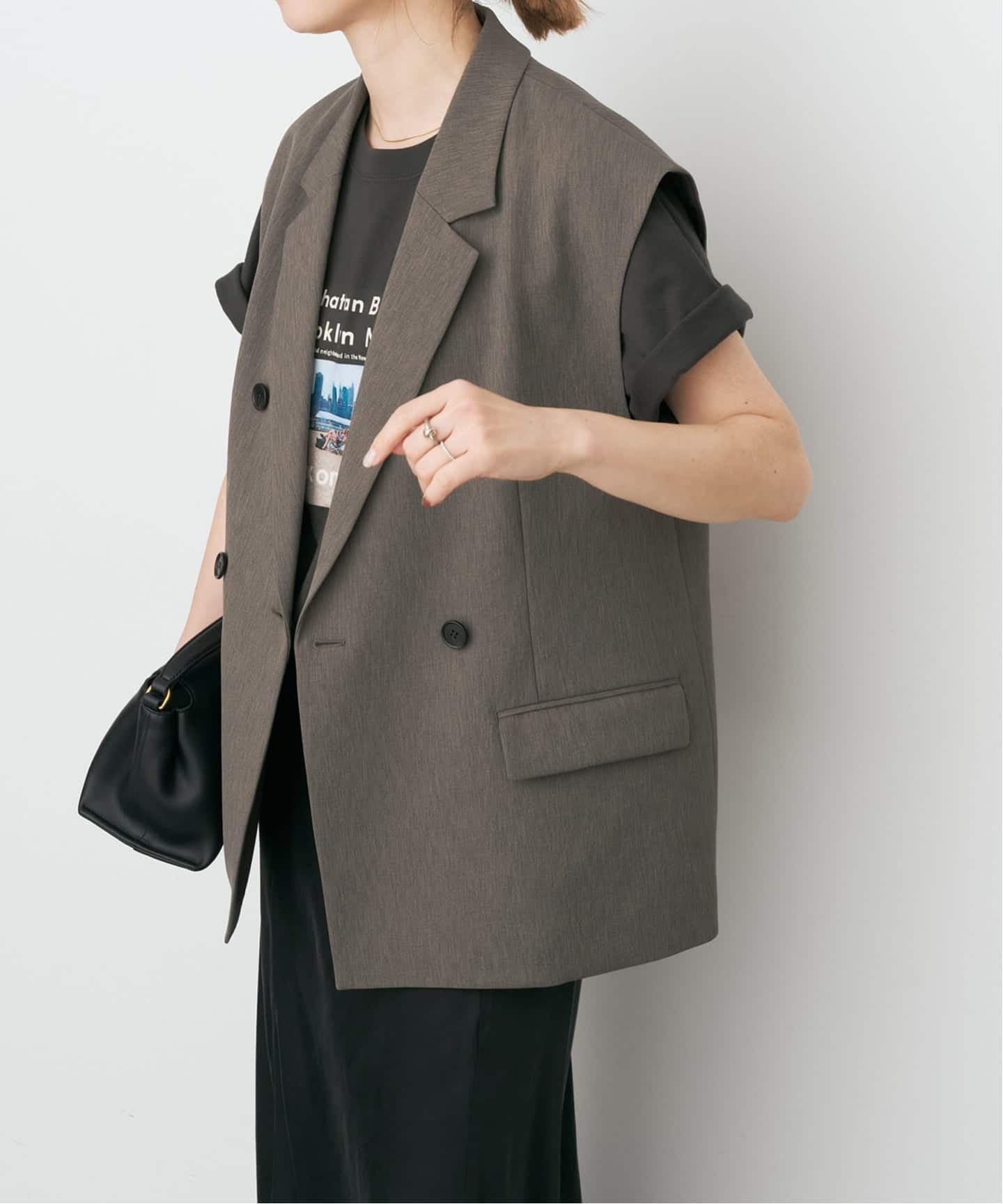 予約》エアリーブレンドダブルブレストジレ（ジレ）｜Spick and Span