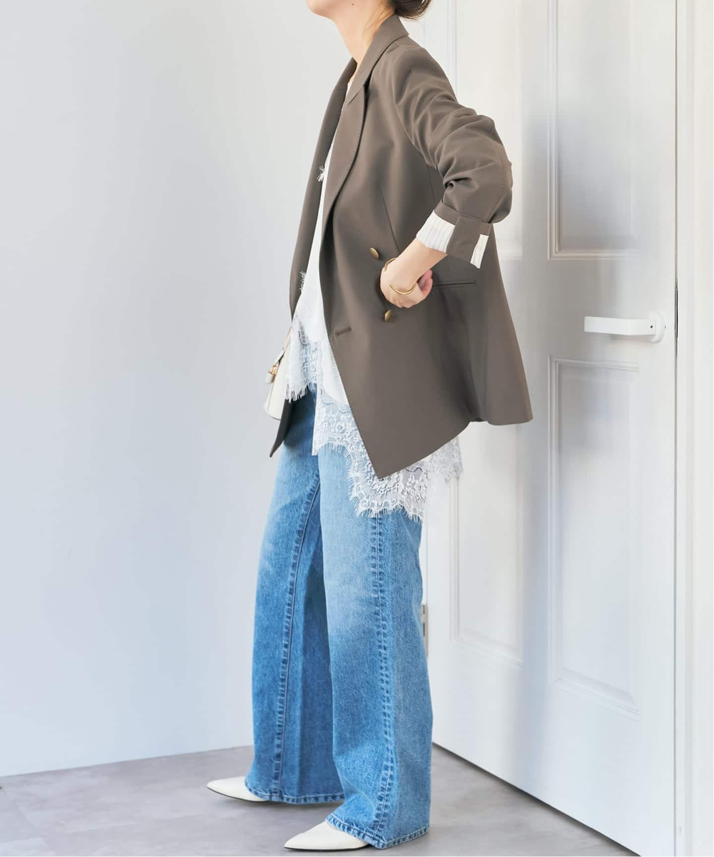 新色有り / 追加予約》プレーンウィーブダブルブレストジャケット