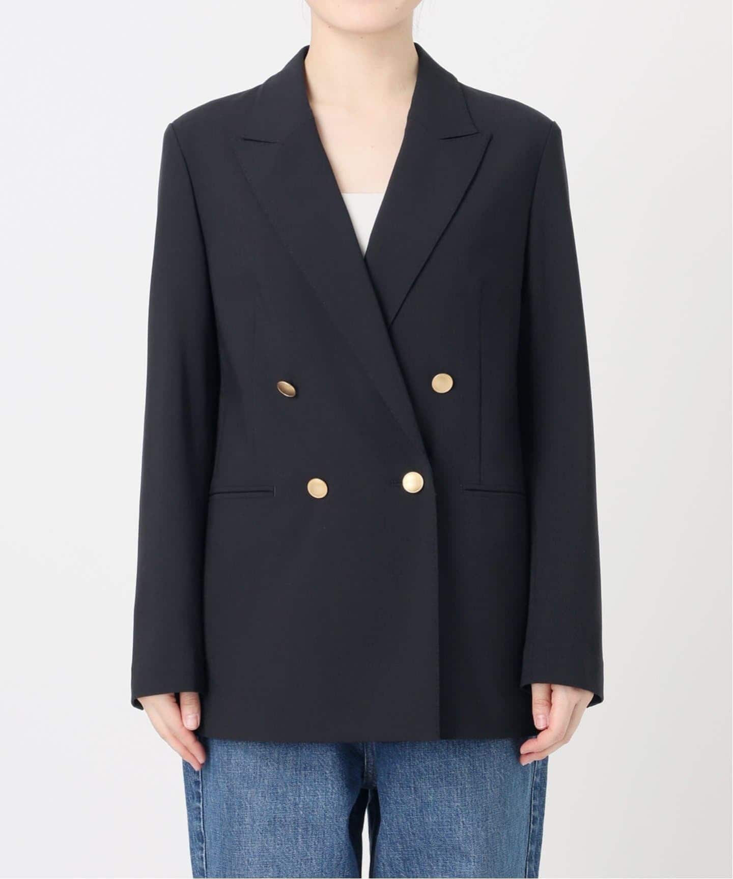 新色有り / 追加》プレーンウィーブダブルブレストジャケット