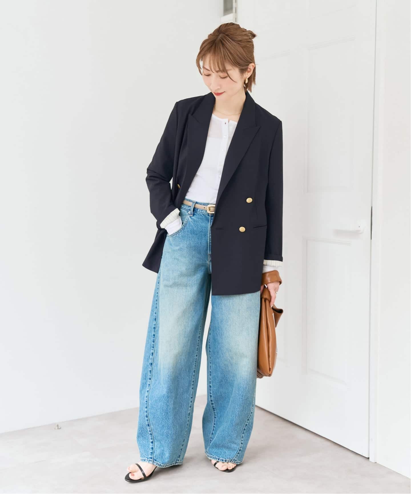 Spick and Span プレーンウィーブダブルブレストジャケット Spick & Span｜《追加》プレーンウィーブダブルブレストジャケット