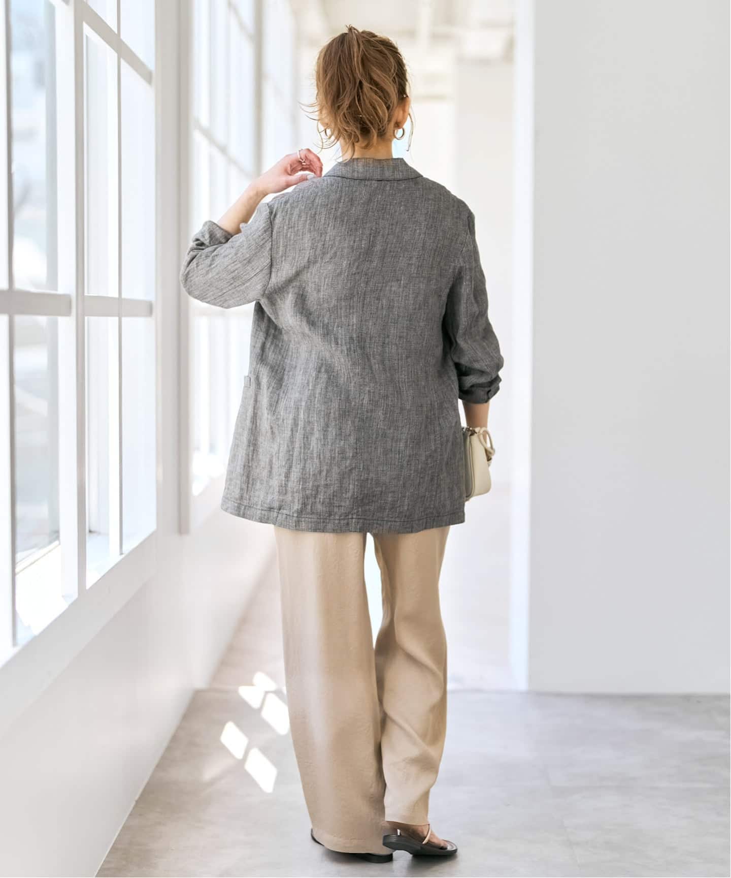 限定値下げ☺︎spick＆span エアリーリネン1Bジャケット 38サイズ 手洗い可 / 追加》エアリーリネン1Bジャケット（テーラードジャケット
