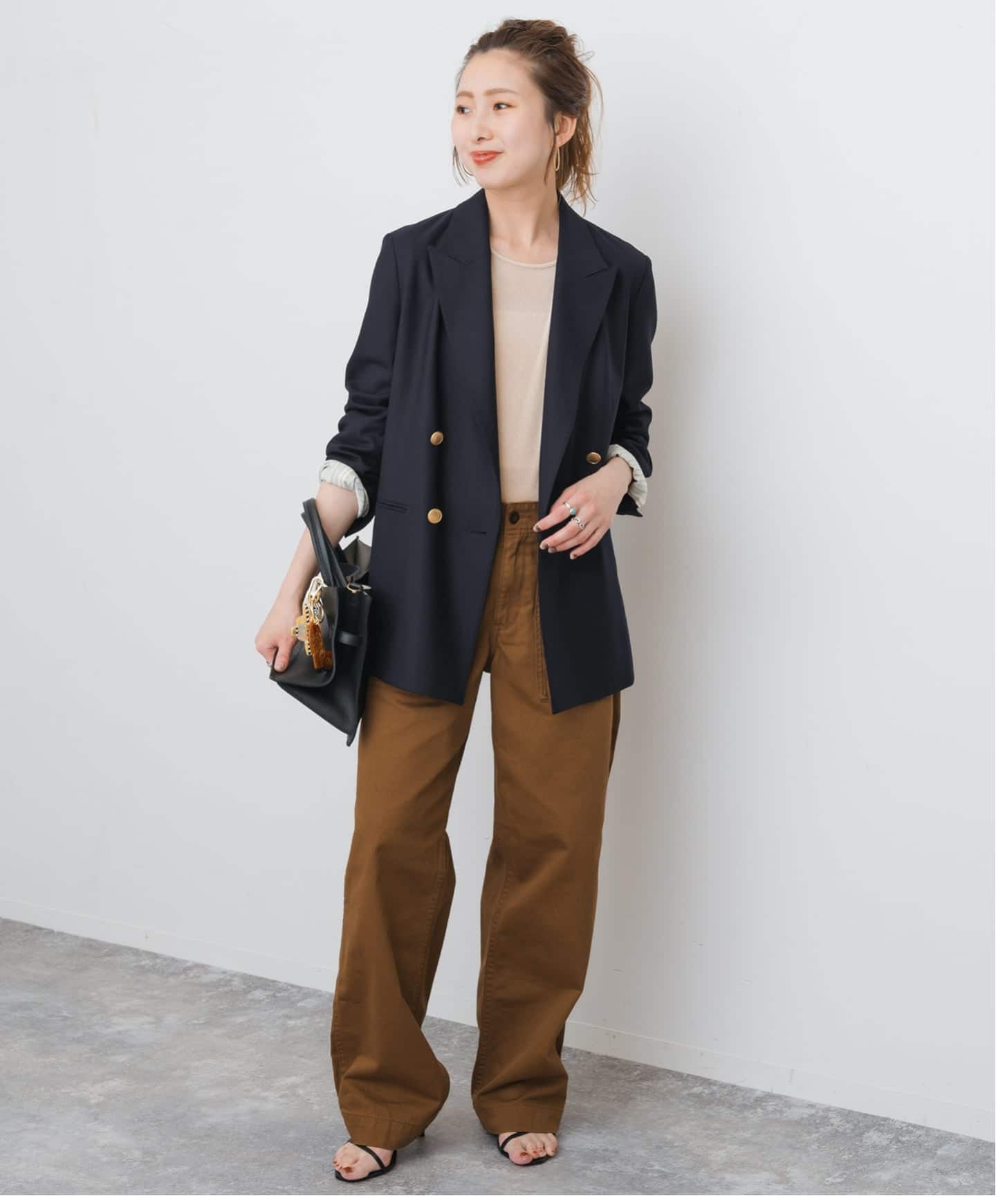 Spick&Span ウールブレンドダブルブレストジャケットブラウン 追加予約》ウールブレンドダブルブレストジャケット（テーラード