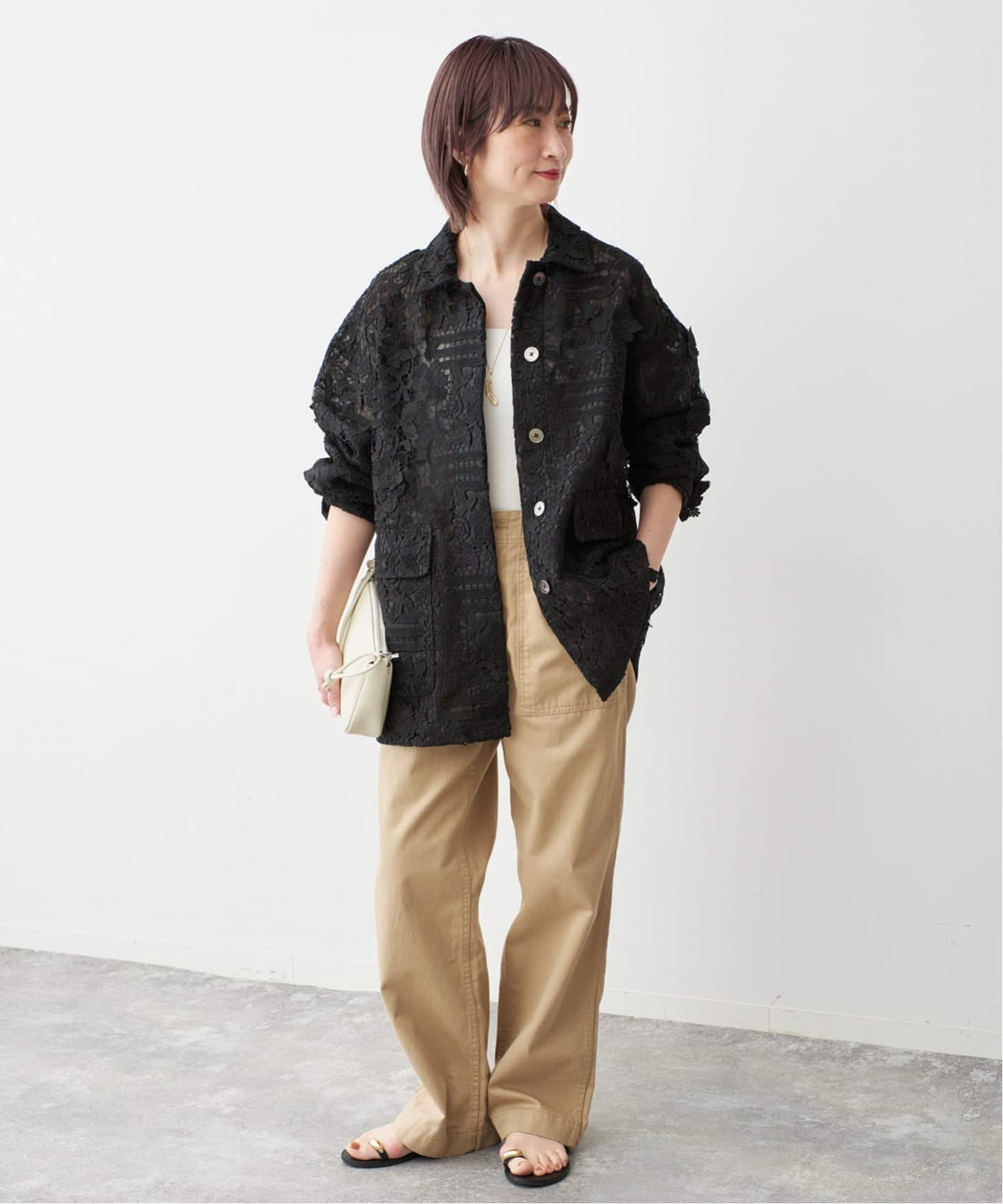一部店舗+WEB限定》LAYAS/レイヤーズ レースシャツジャケット（その他