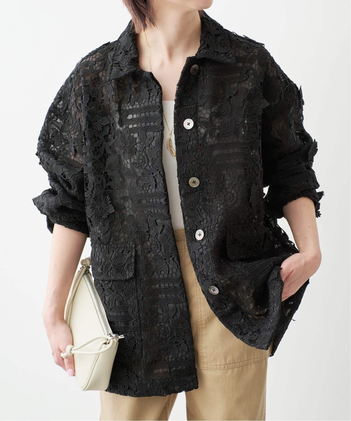 一部店舗+WEB限定》LAYAS/レイヤーズ レースシャツジャケット（その他