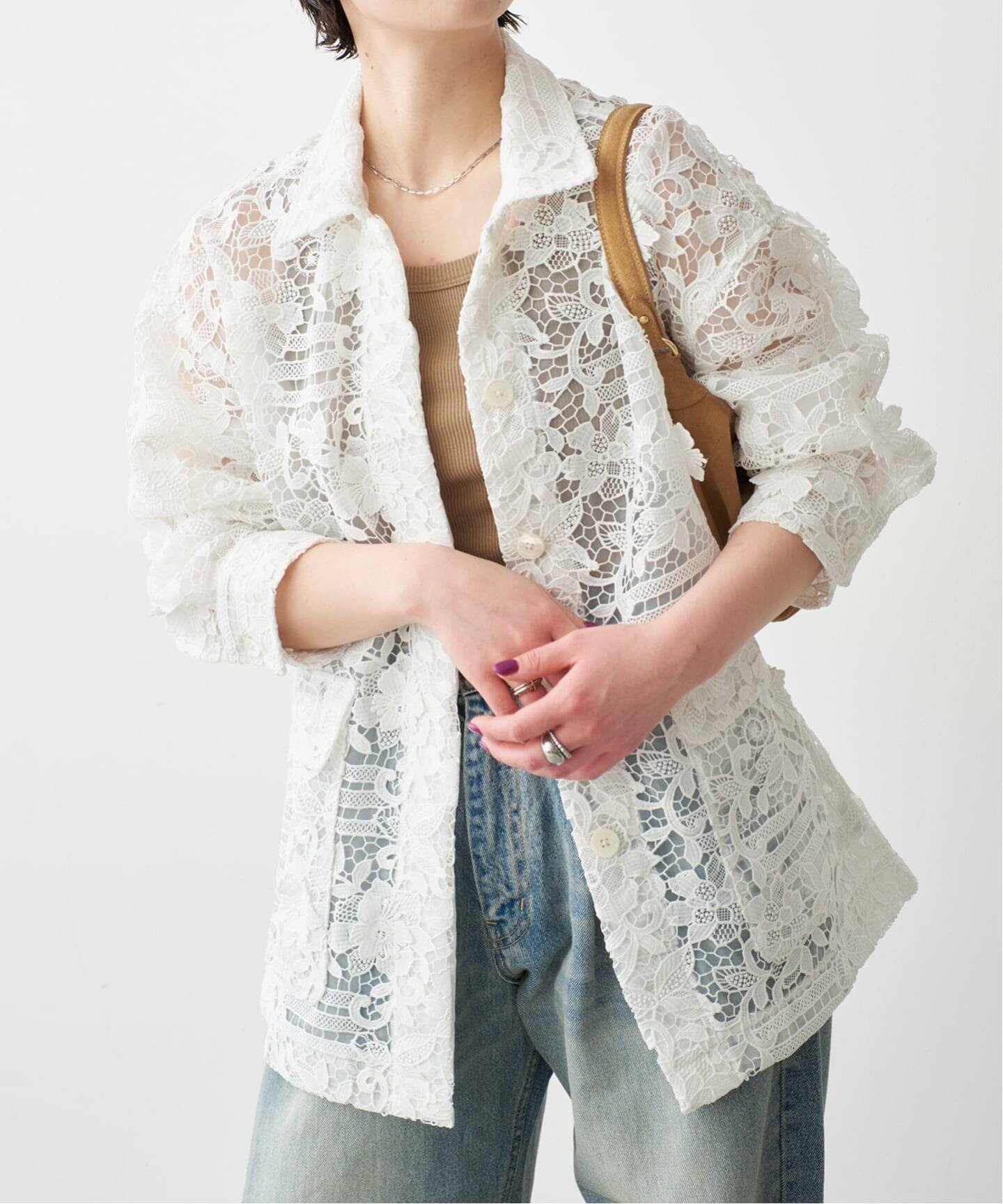 一部店舗+WEB限定》LAYAS/レイヤーズ レースシャツジャケット（その他 