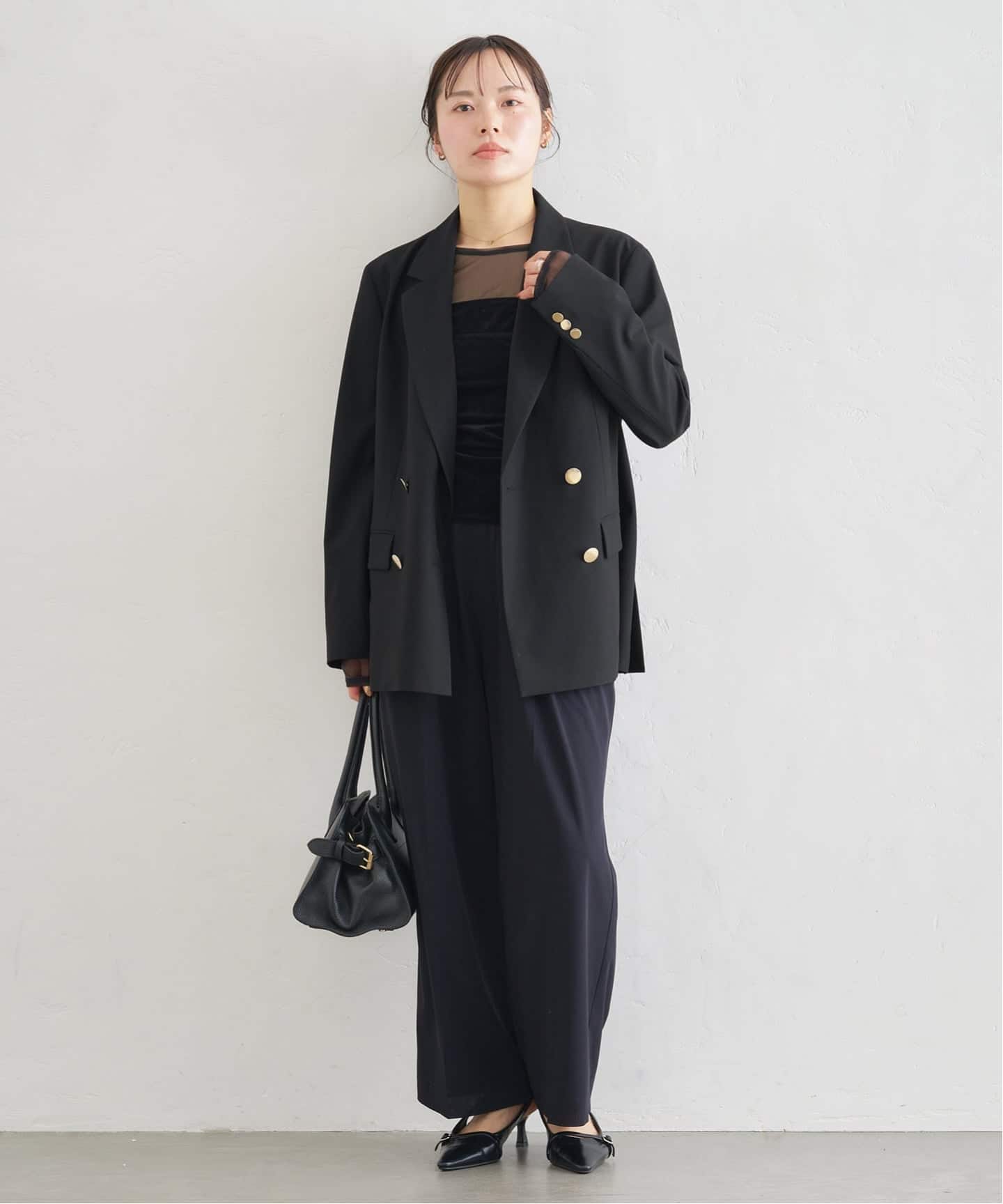 Spick&Span ネイビー ダブルボタン テーラードジャケット Spick&Span
