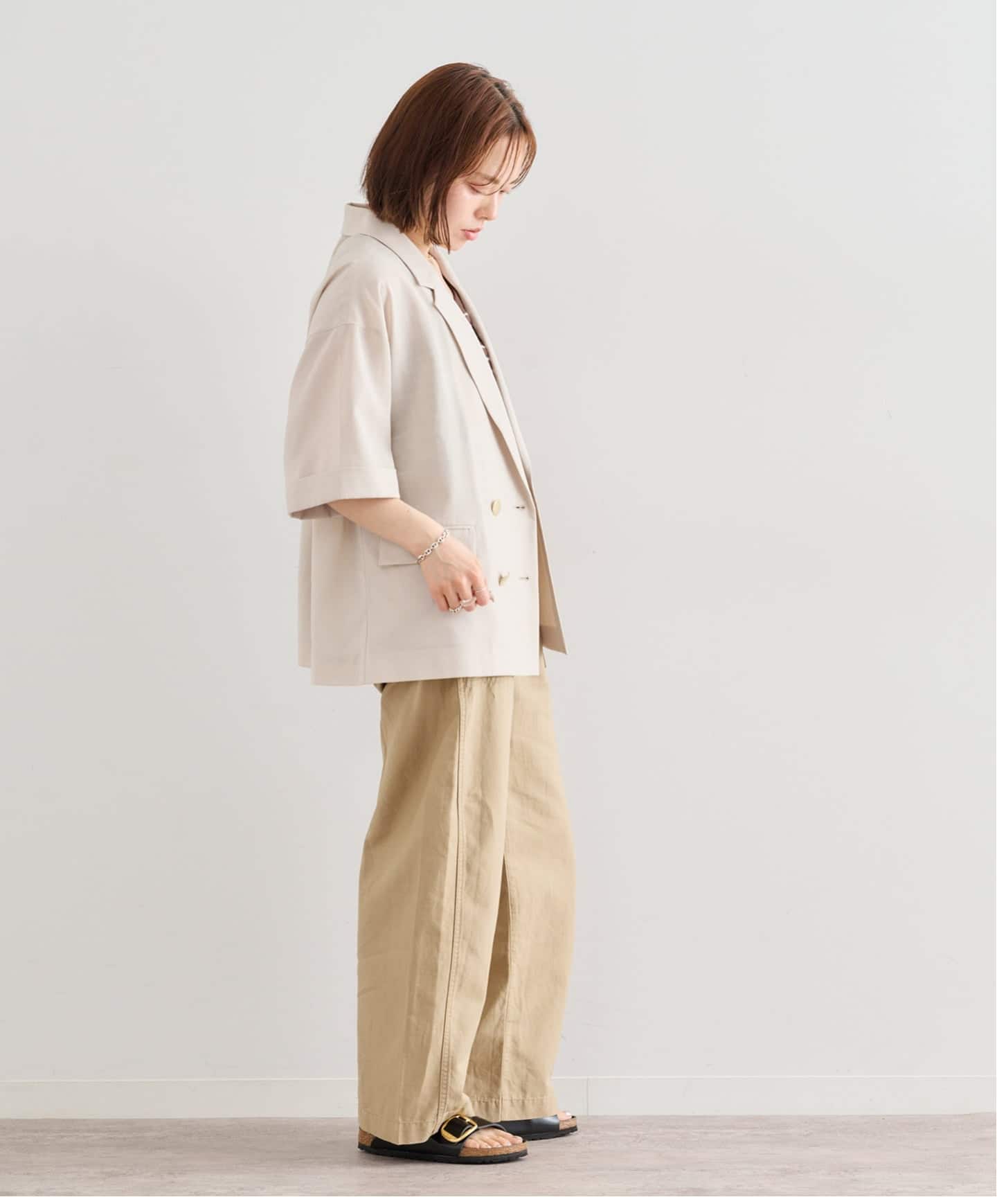 Spick & Span ベージュ リネンジャケット Spick＆Span（スピック アンド スパン） ジャケット テーラード