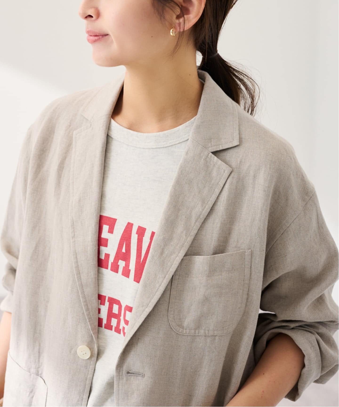 ≪予約≫ソフトリネンライトジャケット（テーラードジャケット