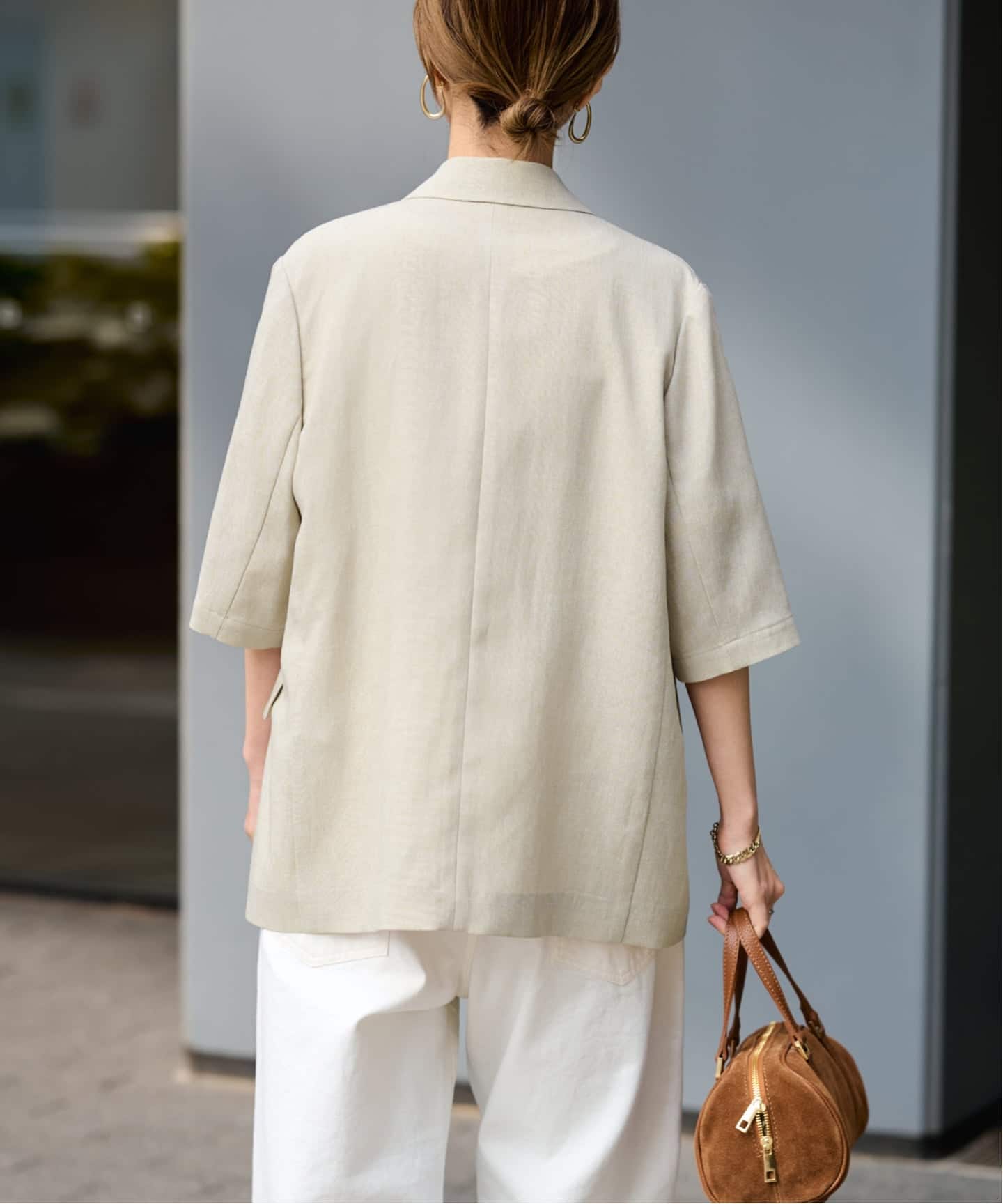 【美品】24SS FRAMeWORK ハーフスリーブジャケット ベージュ F クロップド丈ハーフスリーブジャケット - FENNEL - FENNEL｜YAMADAYA STORE