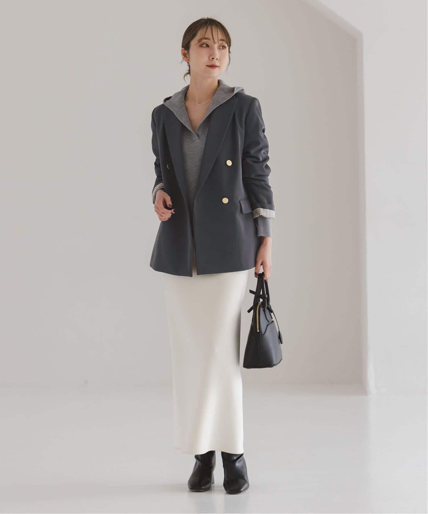 26SS先行予約》フローツイルピークドラペルジャケット（テーラード