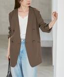 《セットアップ対応》麻ストレッチVカラージャケット