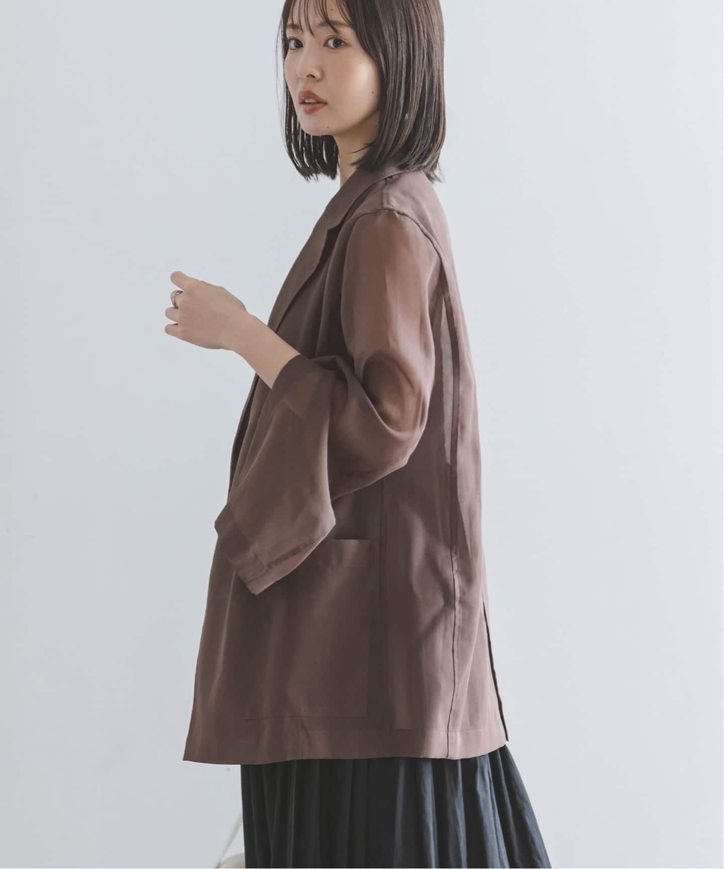 追加・WEB＆なんばCITY店限定》【洗える】スリットスリーブシアー
