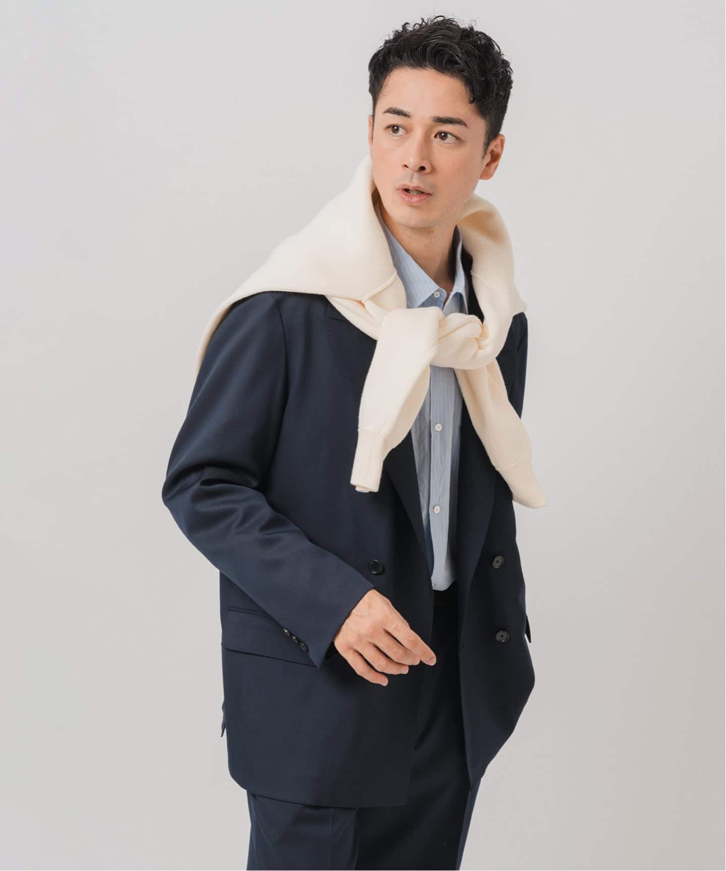 【ÉDIFICE】ラウンドカラー くるみボタンジャケット E. SC-4ボタン ジャケット OFFLIMITS【セットアップ着用可能