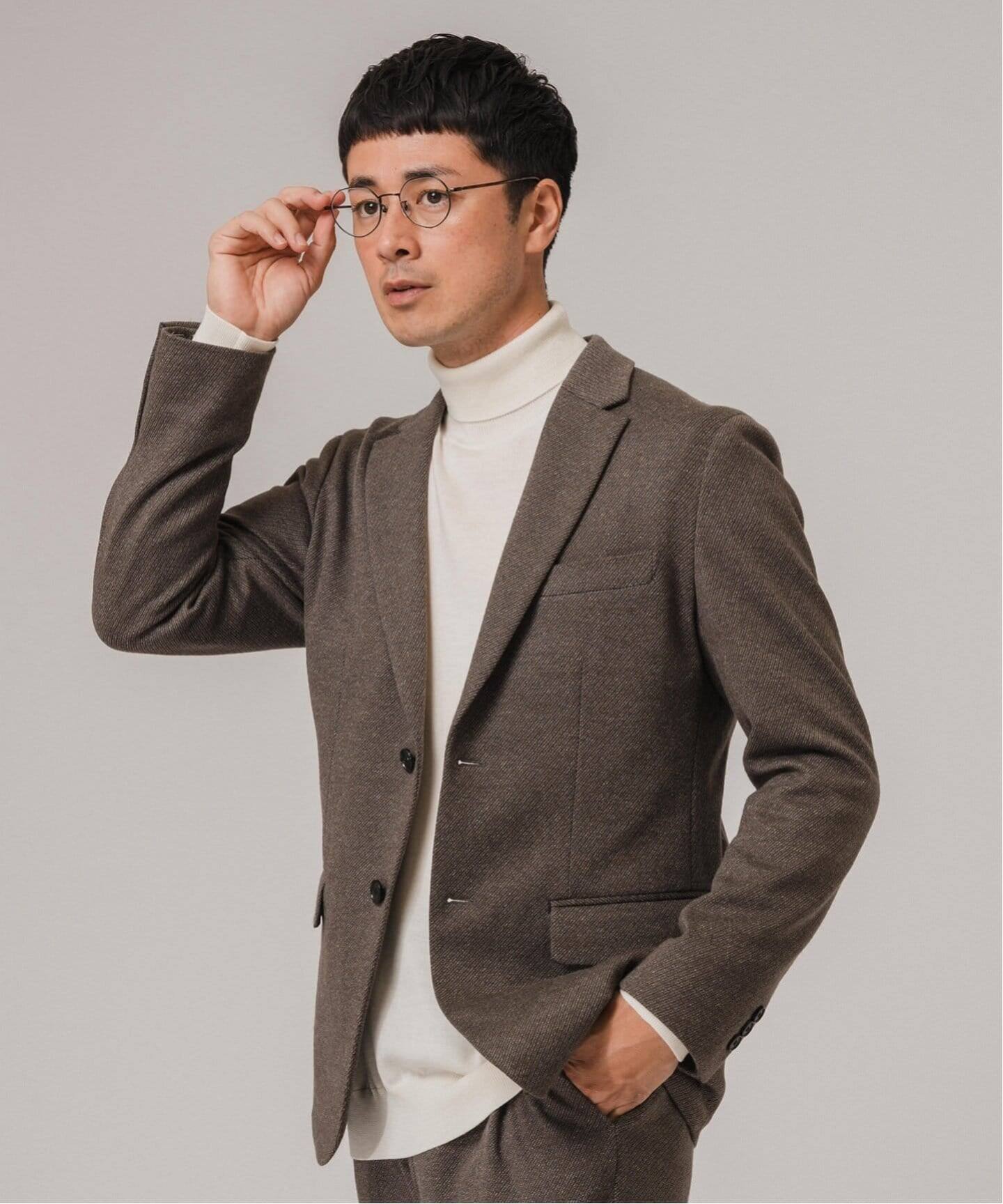 エディフィス（EDIFICE）/コットン/ウール ジャージー 2ボタン ジャケット【セットアップ着用可】 コットン/ウール ジャージー 2ボタン ジャケット【セットアップ着用可