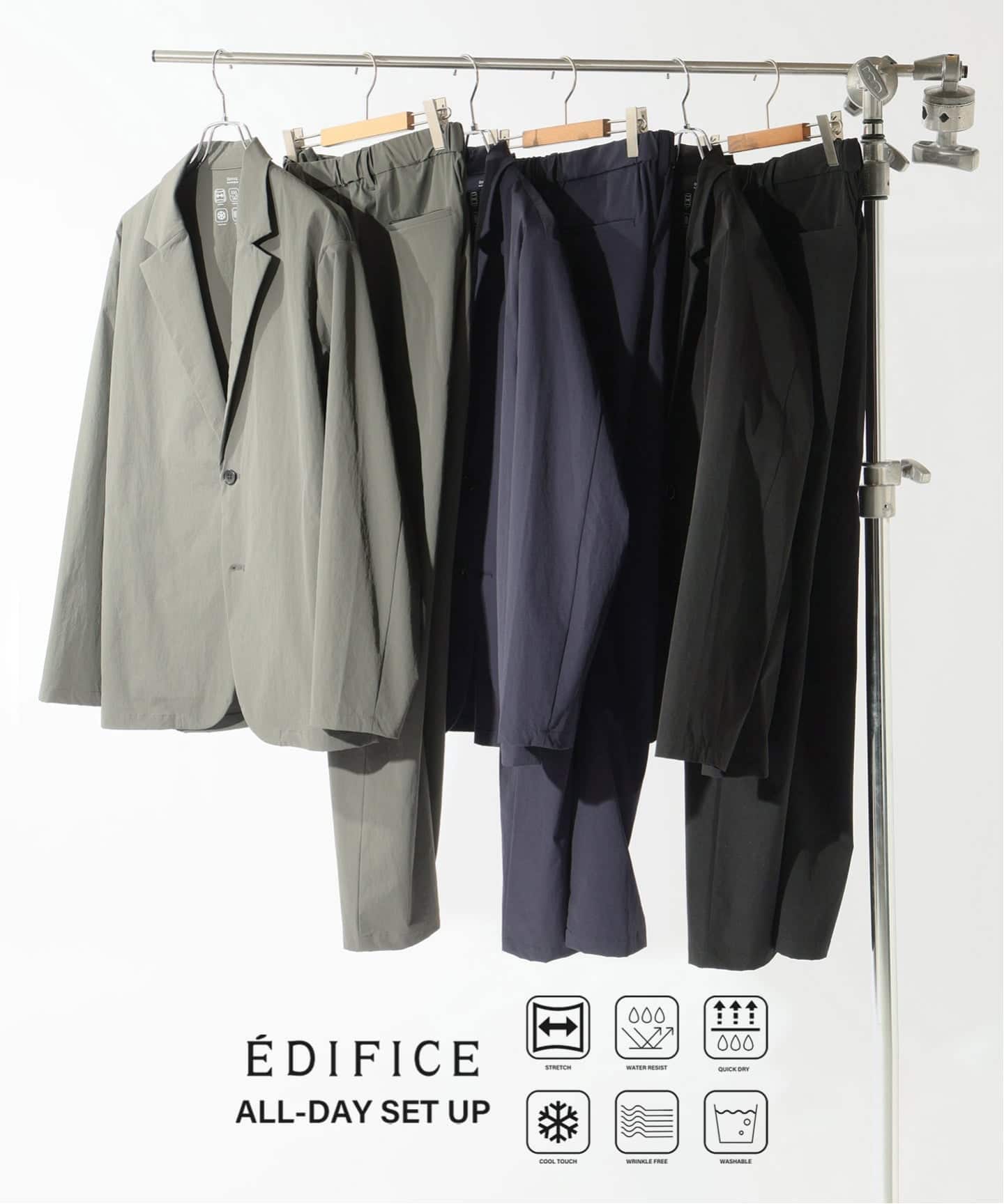 EDIFICE ALL-DAY SETUPシリーズ】2点セット ジャケット&パンツ《WEB