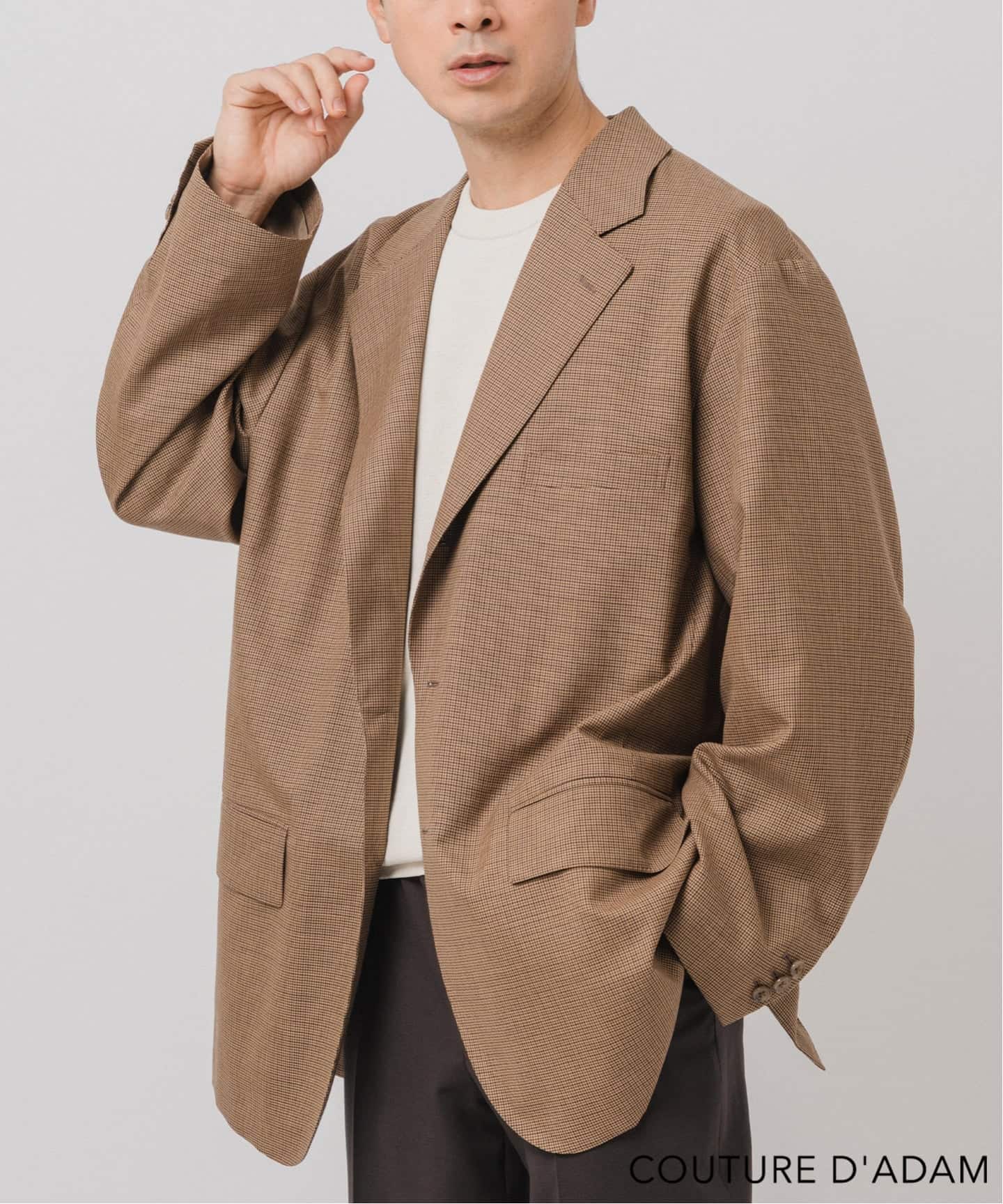 Couture d' Adam テーラードジャケット（size:42 ブラウン） COUTURE D'ADAM (クチュール ド アダム) Big ジャケット Single